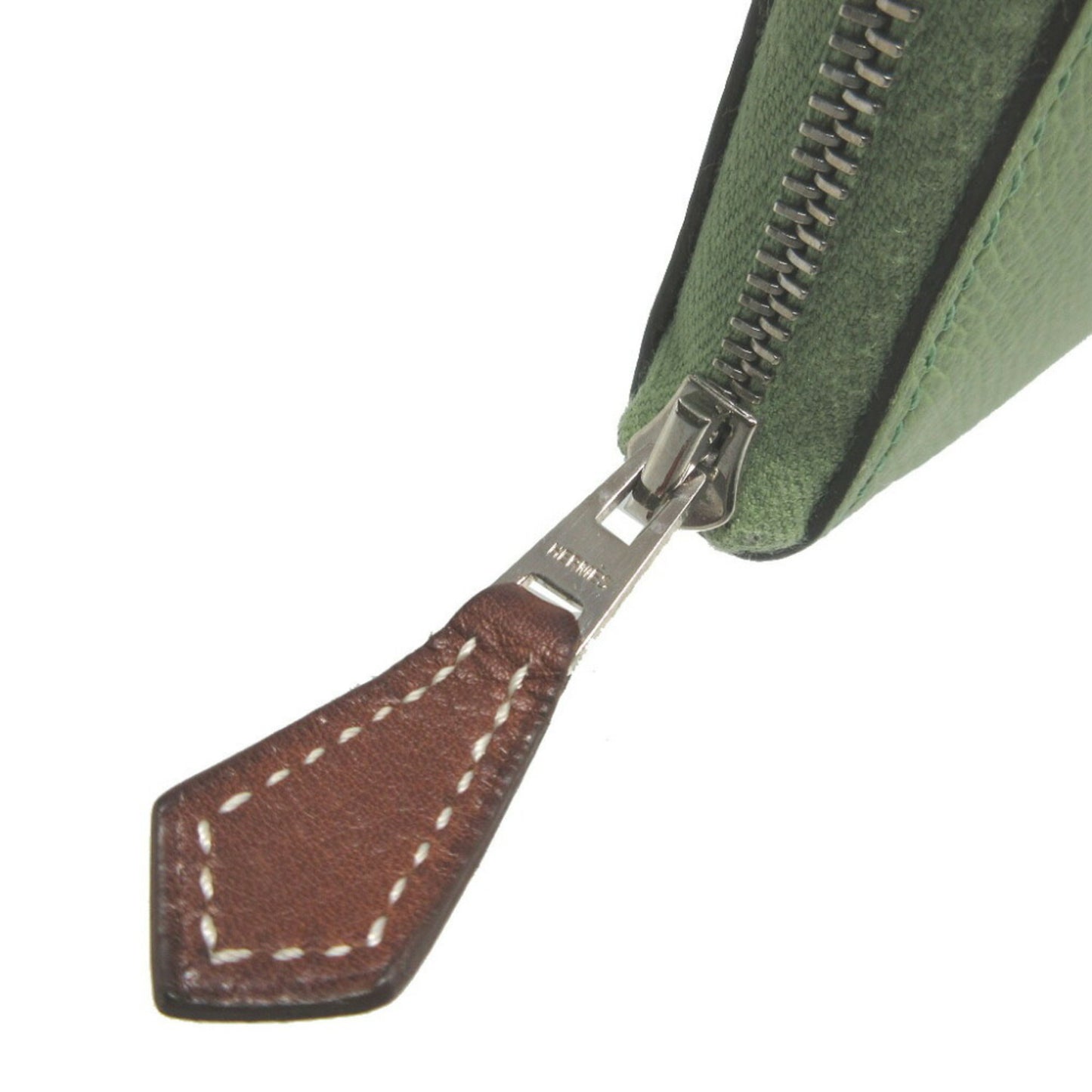 Hermès Silk'In, Green, Leather, wallet