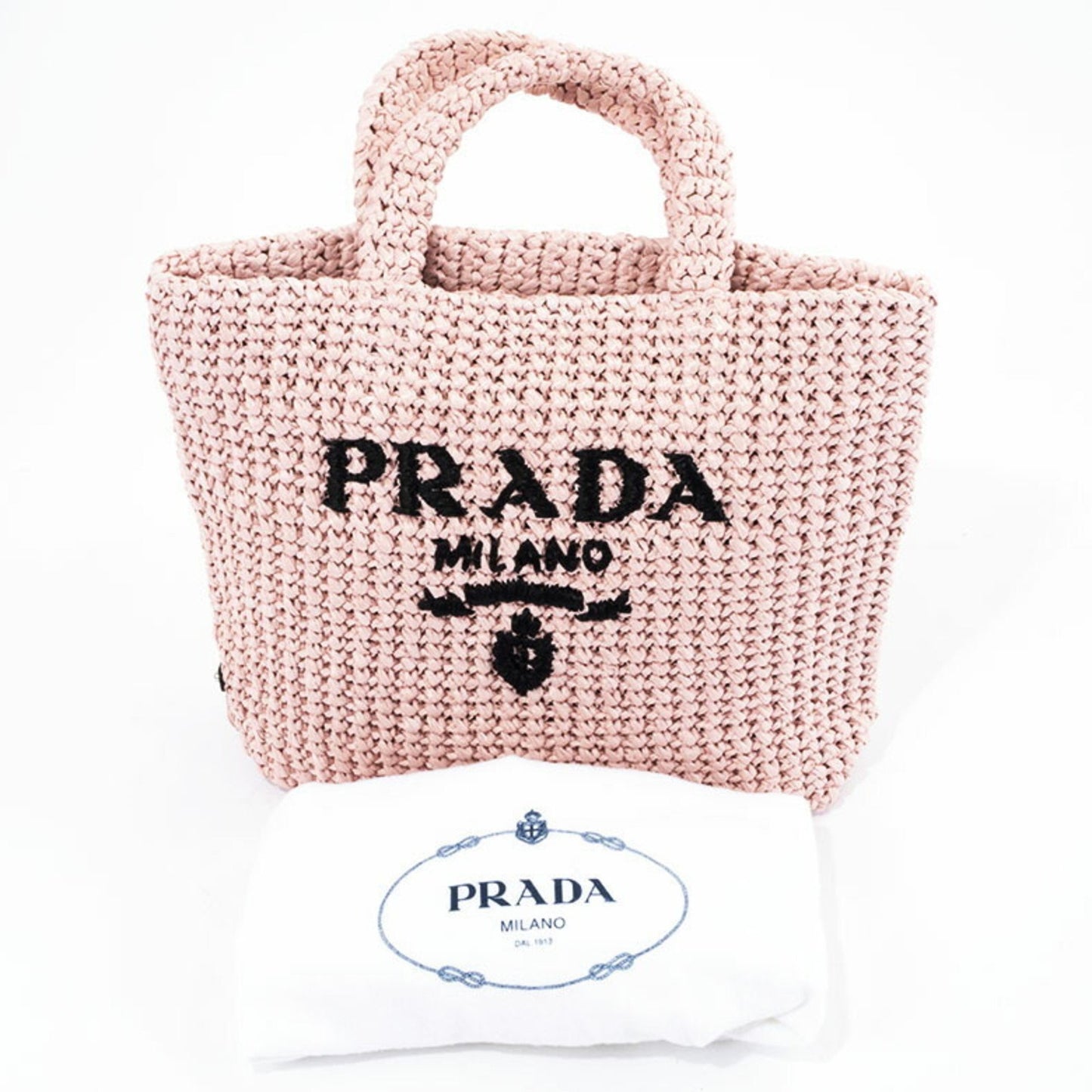 Prada Crochet, Pink, Viscose, tote