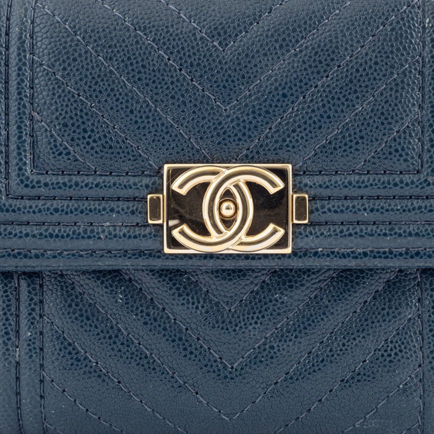 Chanel, Turquoise, Leather, wallet