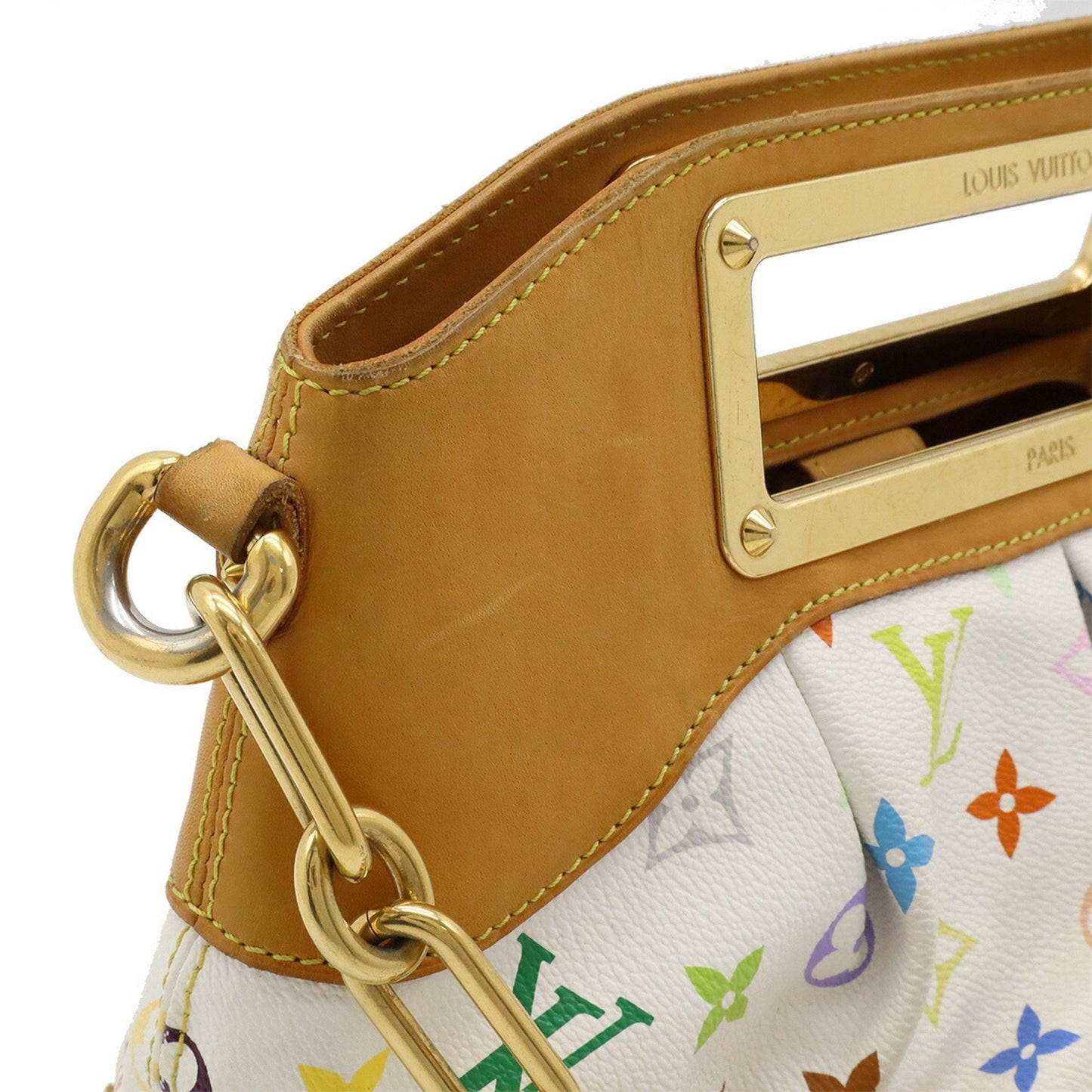 Louis Vuitton Judy, White, Canvas, handbag