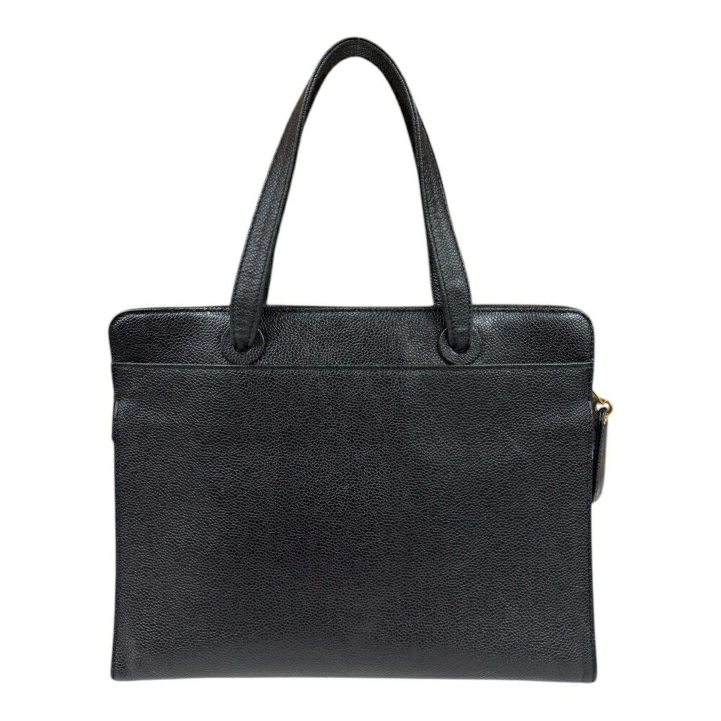 Chanel Petite Shopping Tote, Black, Leather, handbag