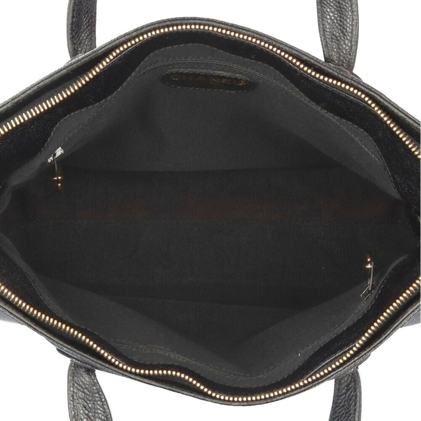 Chanel Petite Shopping Tote, Black, Leather, handbag