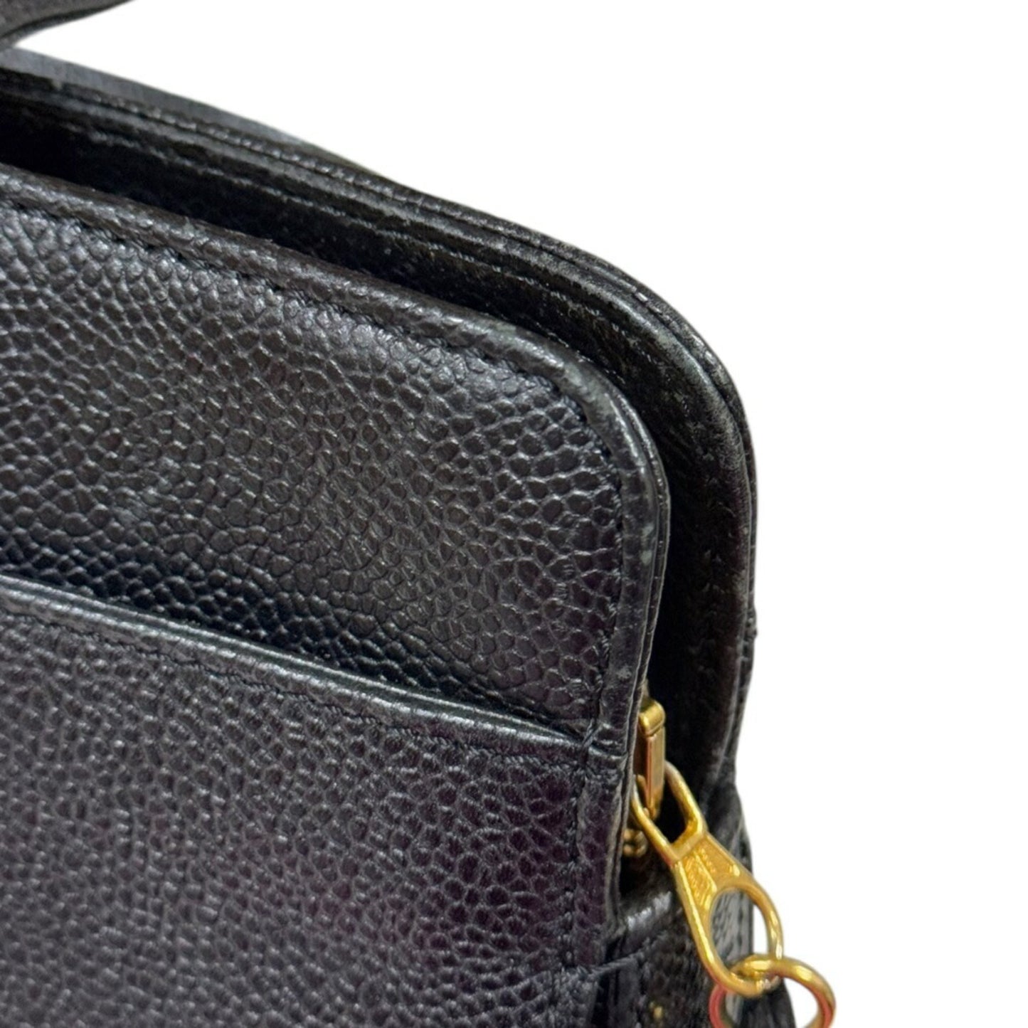 Chanel Petite Shopping Tote, Black, Leather, handbag
