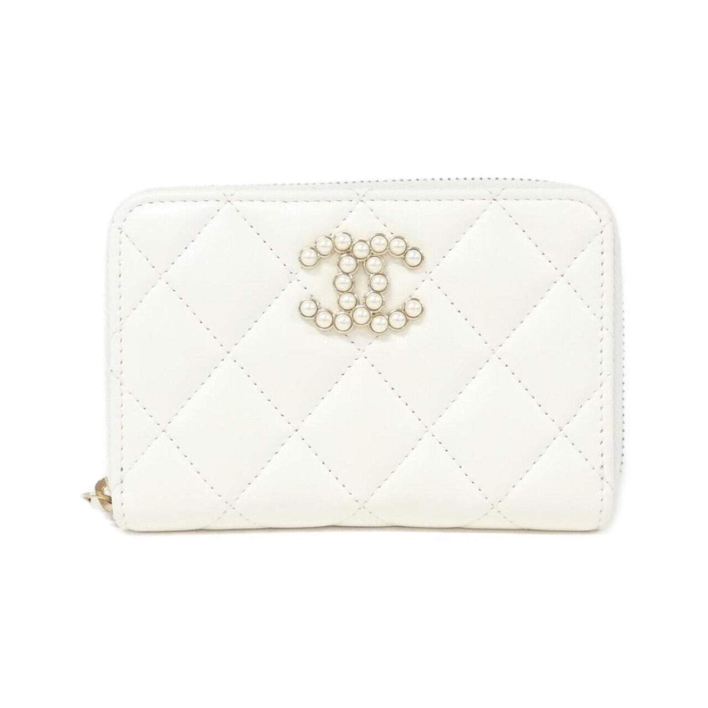 Chanel, White, Leather, wallet