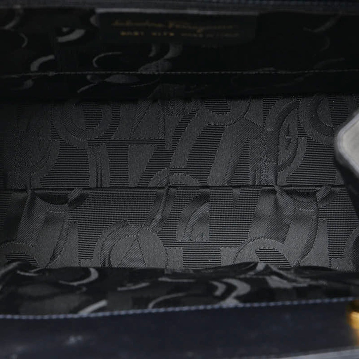 Salvatore Ferragamo Vara, Navy, Leather, handbag