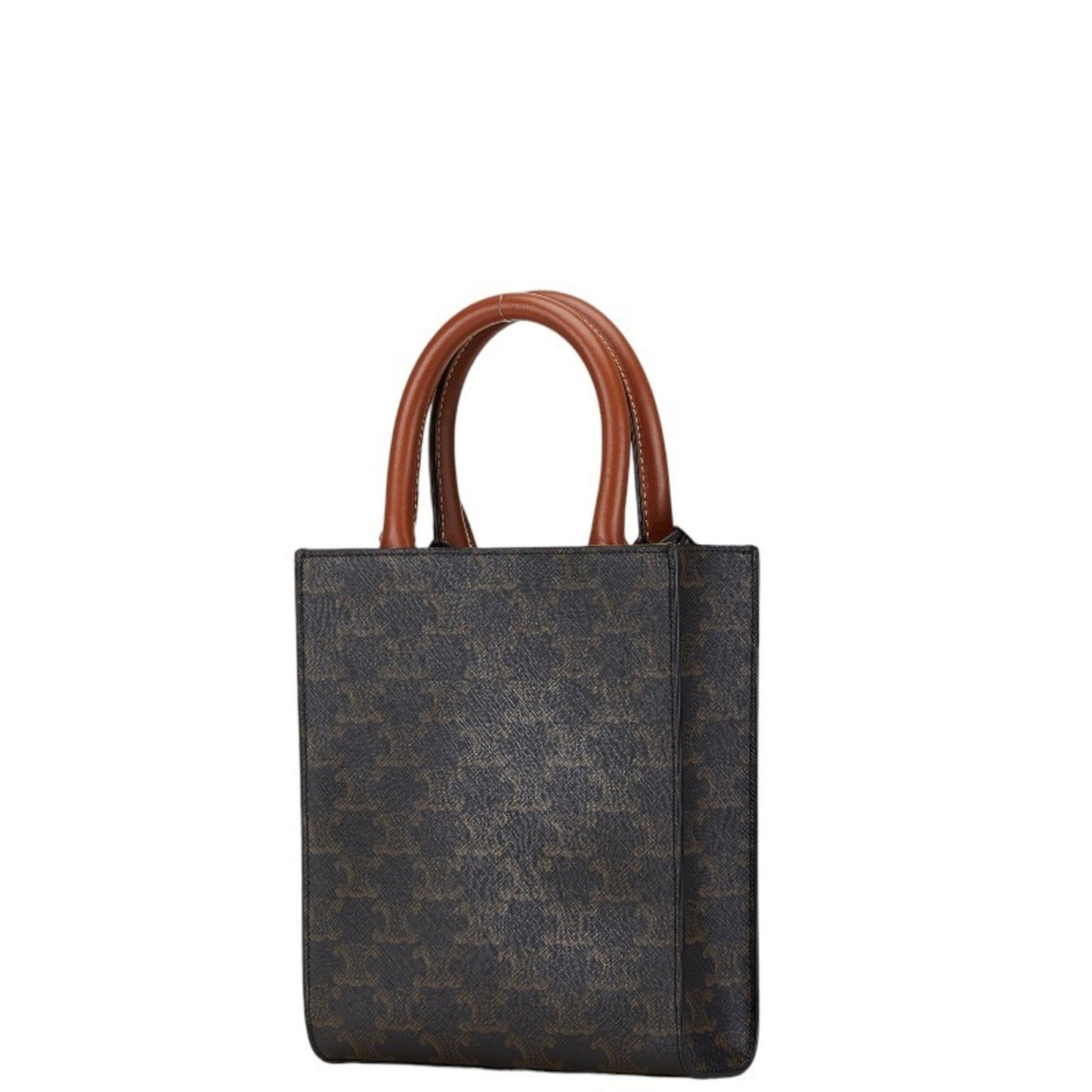 Céline Vertical Cabas, Brown, Canvas, shoulder