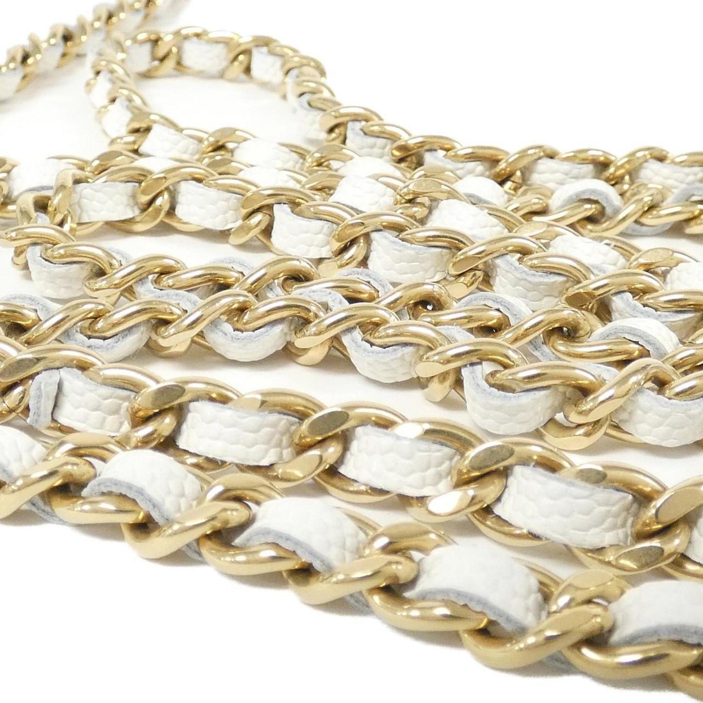 Chanel Wallet On Chain, White, Leather, wallet