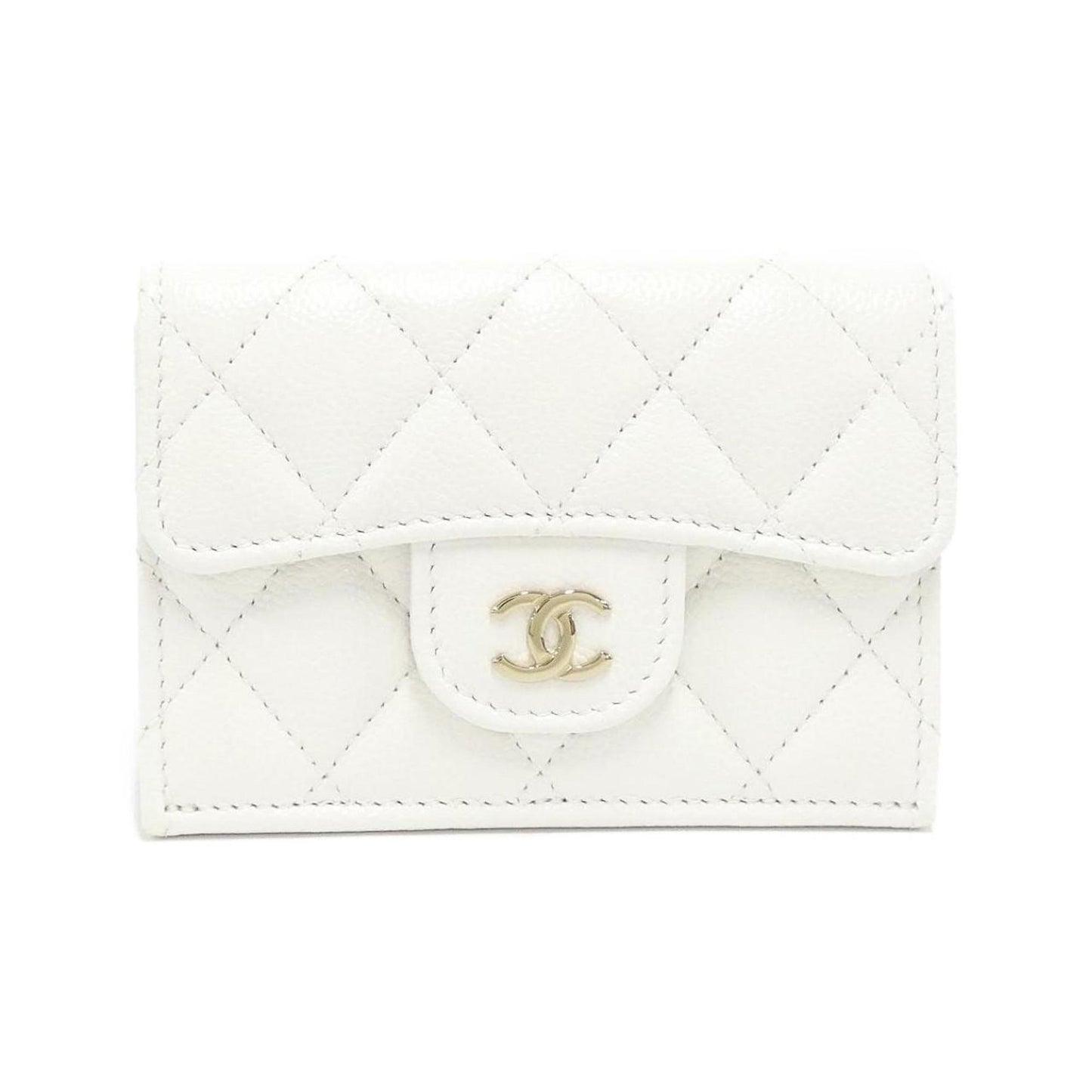 Chanel Timeless/classique, White, Leather, wallet