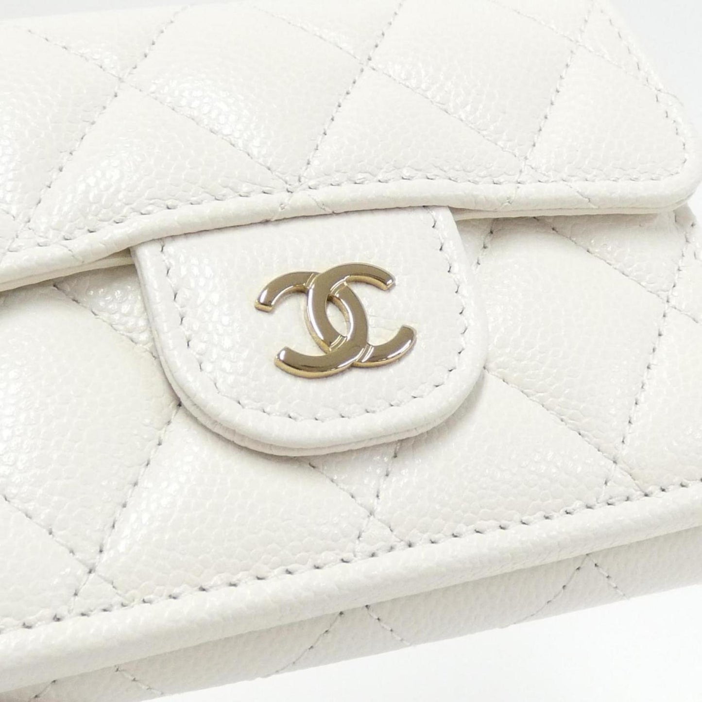 Chanel Timeless/classique, White, Leather, wallet