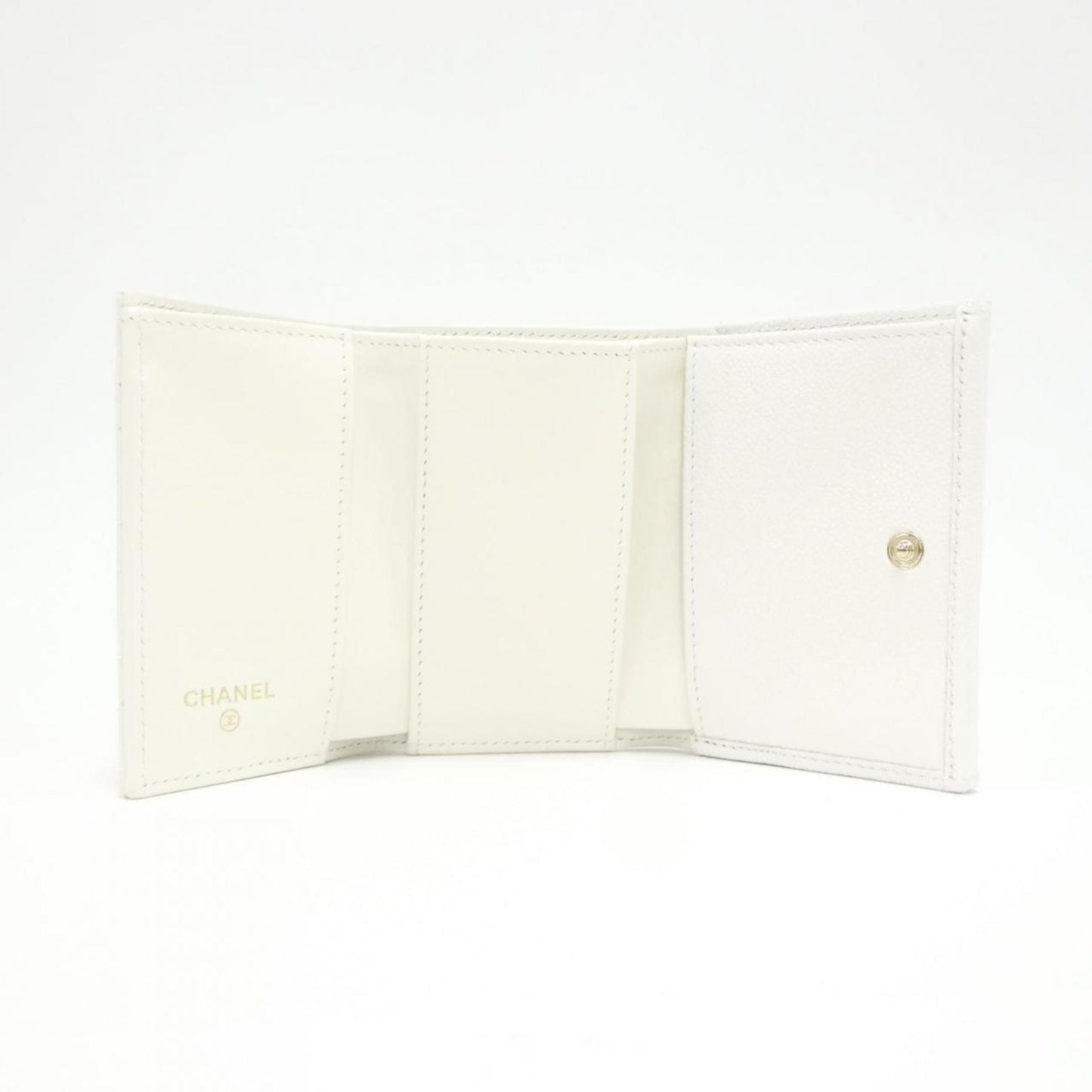 Chanel Timeless/classique, White, Leather, wallet