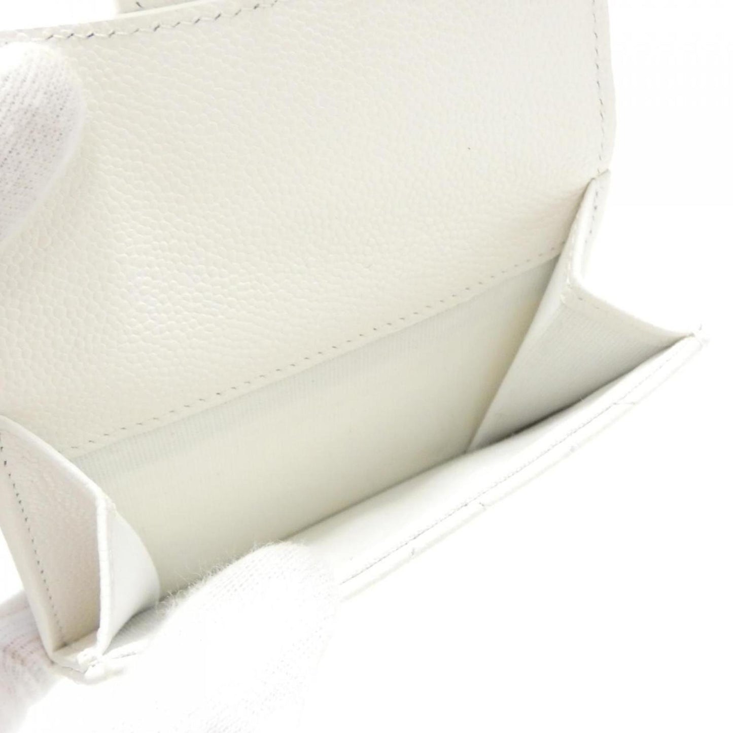 Chanel Timeless/classique, White, Leather, wallet