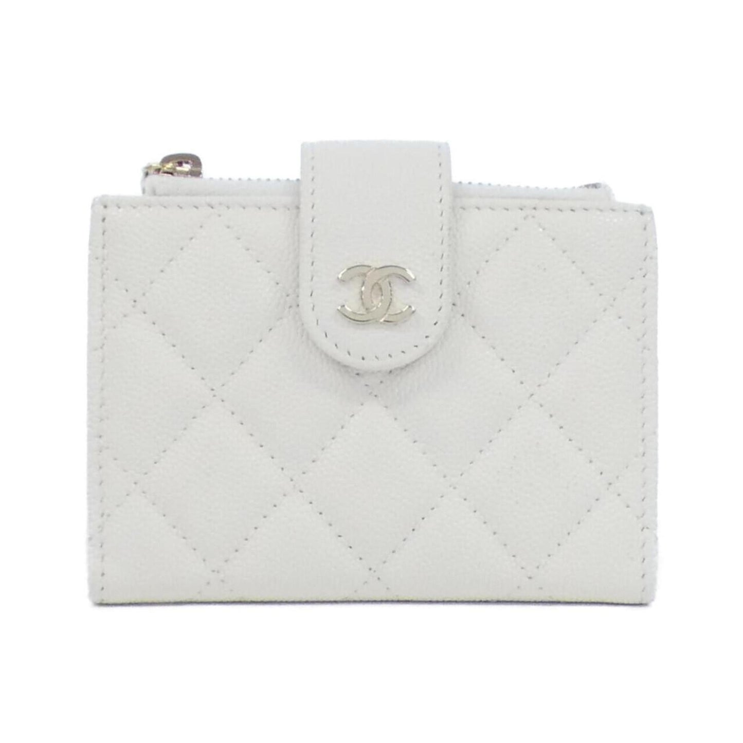 Chanel Timeless/classique, White, Leather, wallet