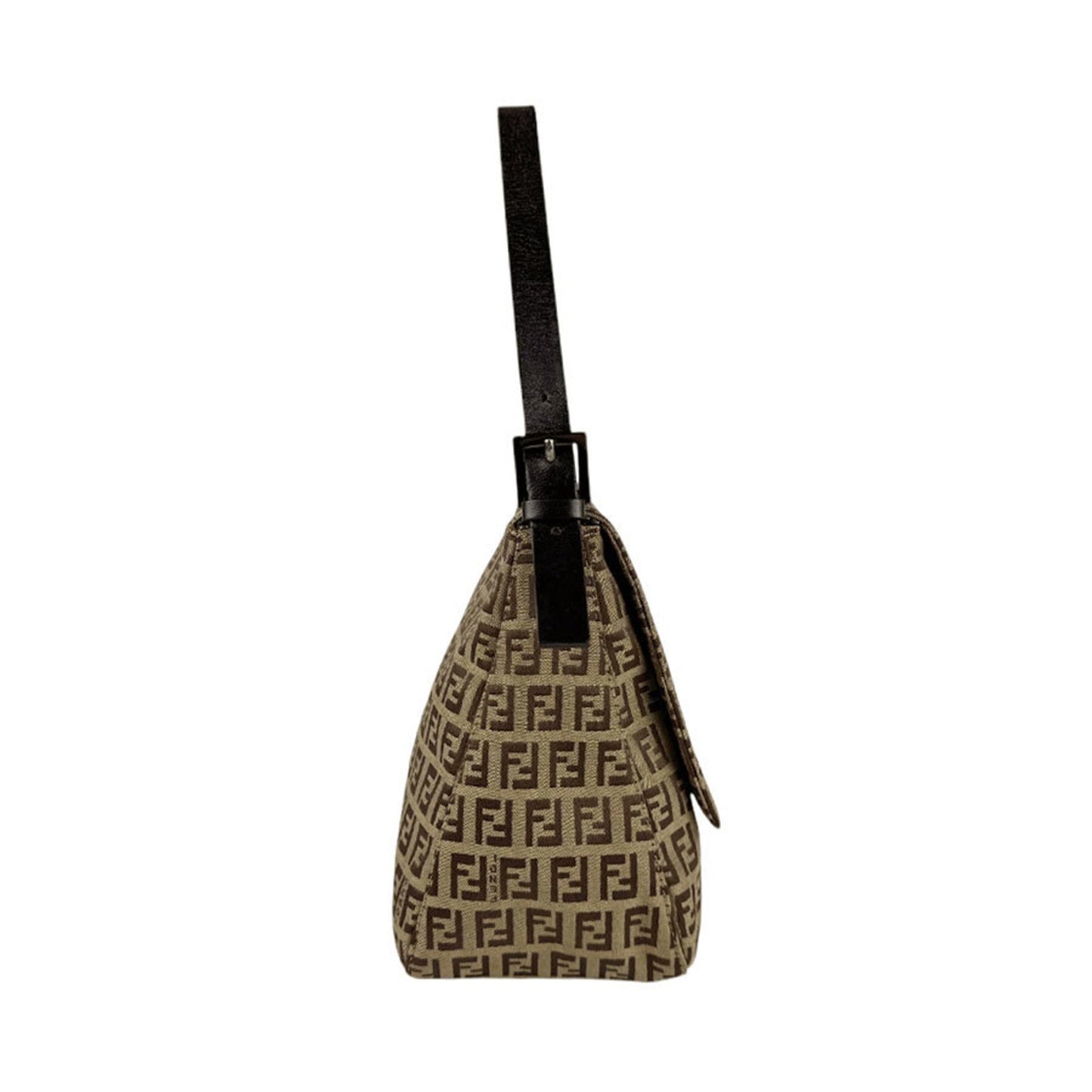 Fendi Zucchino, Brown, Canvas, shoulder