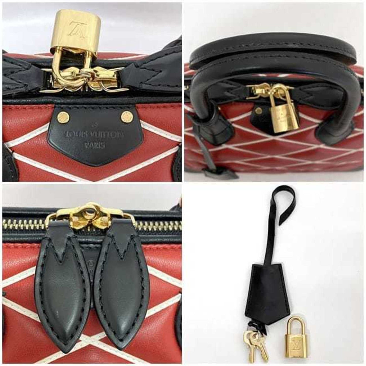 Louis Vuitton Alma, Red, Leather, handbag