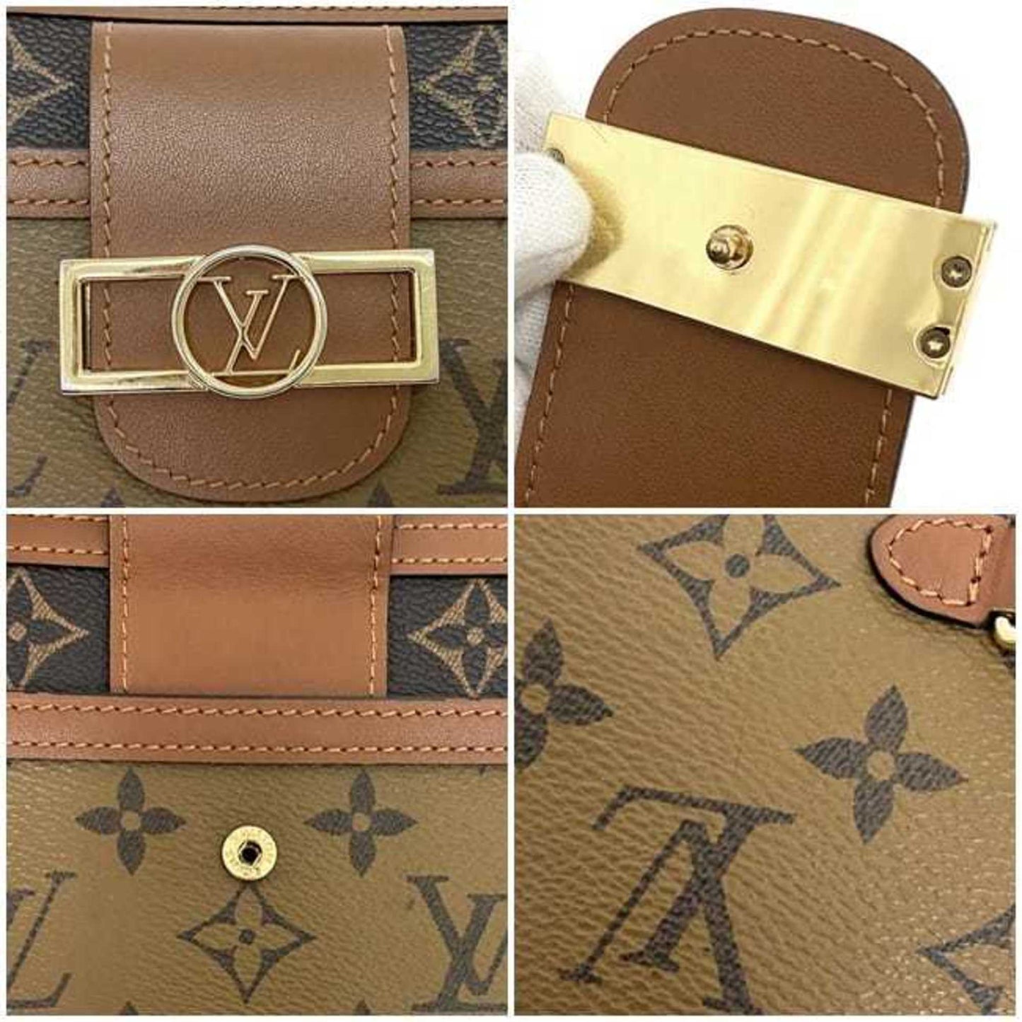 Louis Vuitton Dauphine, Beige, Canvas, wallet