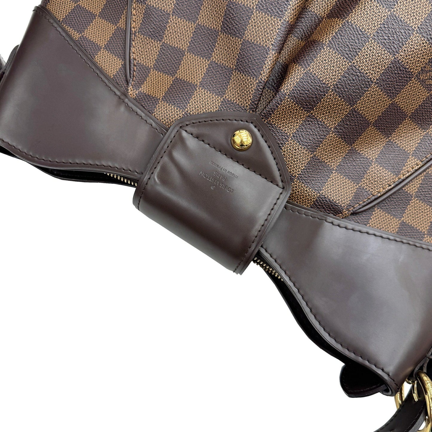 Louis Vuitton Sistina, Brown, Canvas, shoulder