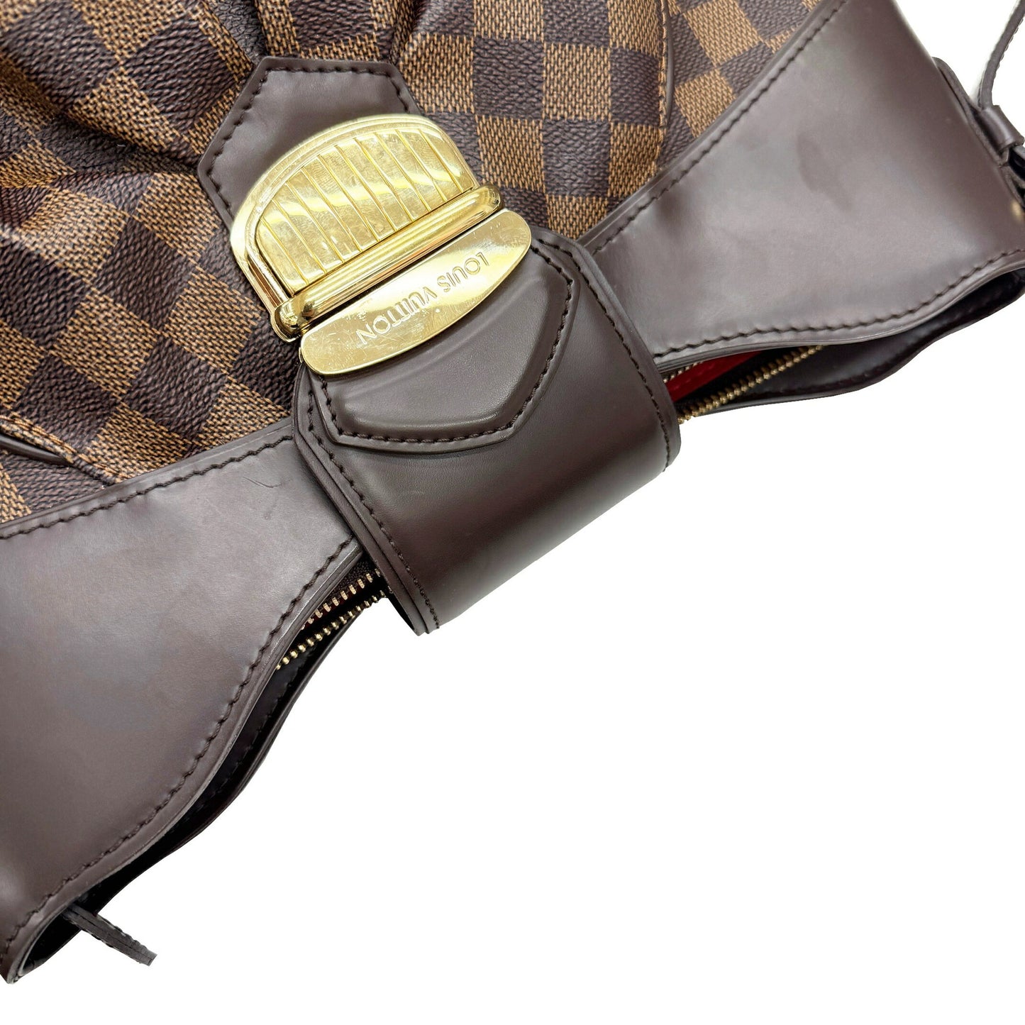 Louis Vuitton Sistina, Brown, Canvas, shoulder