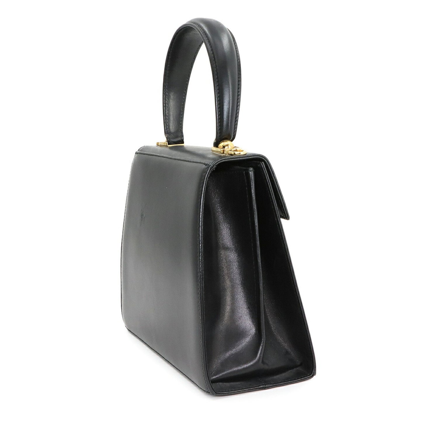 Salvatore Ferragamo Gancini, Black, Leather, handbag