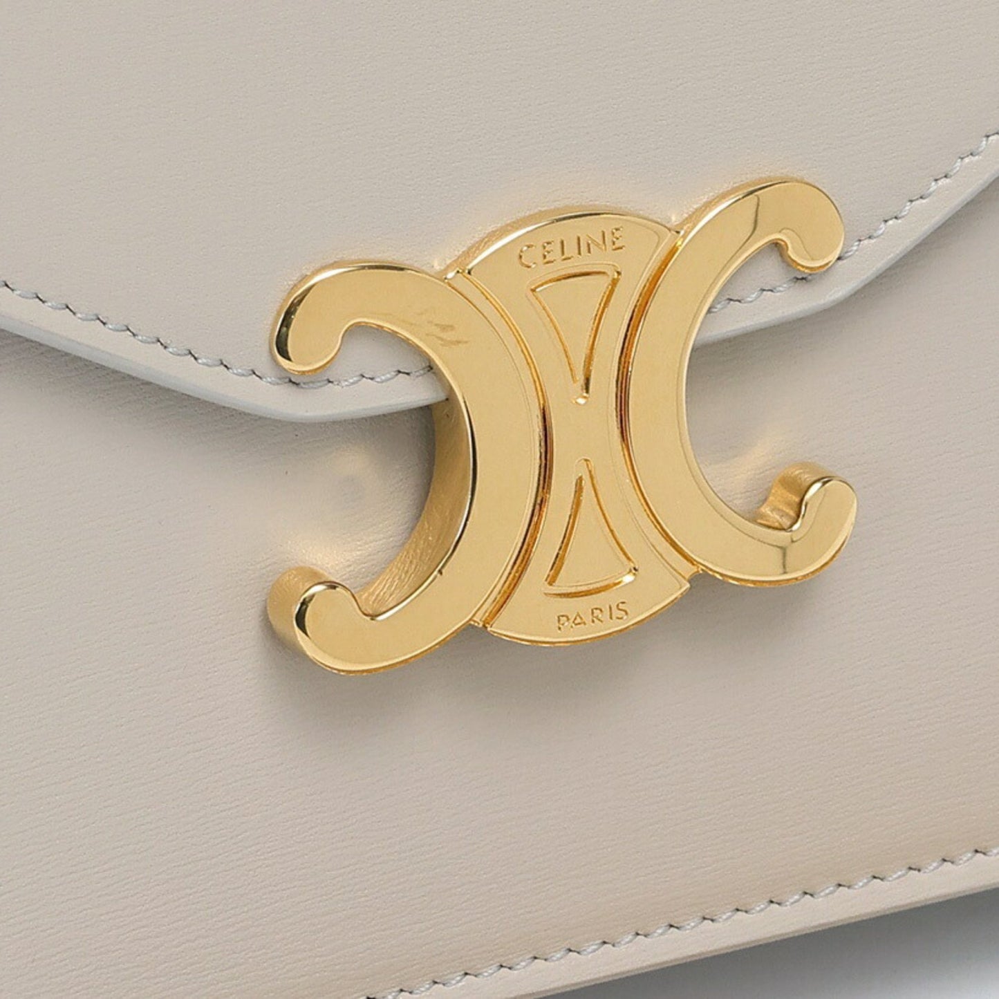 Céline Triomphe, Beige, Leather, wallet