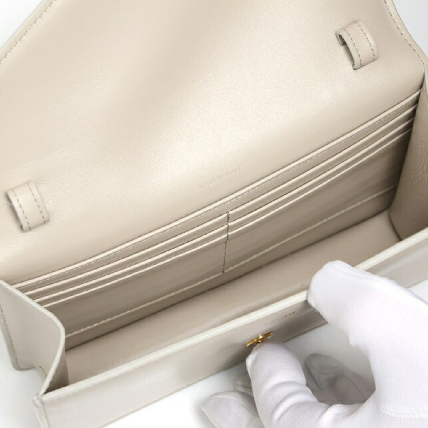 Céline Triomphe, Beige, Leather, wallet