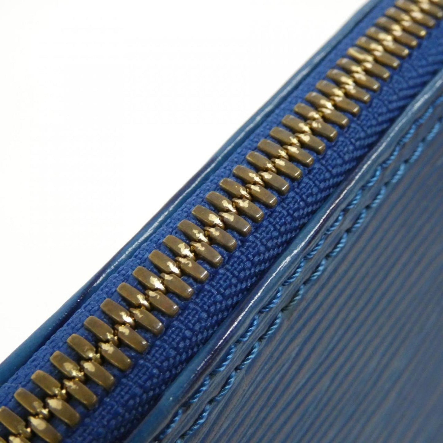 Louis Vuitton Alma, Blue, Leather, handbag