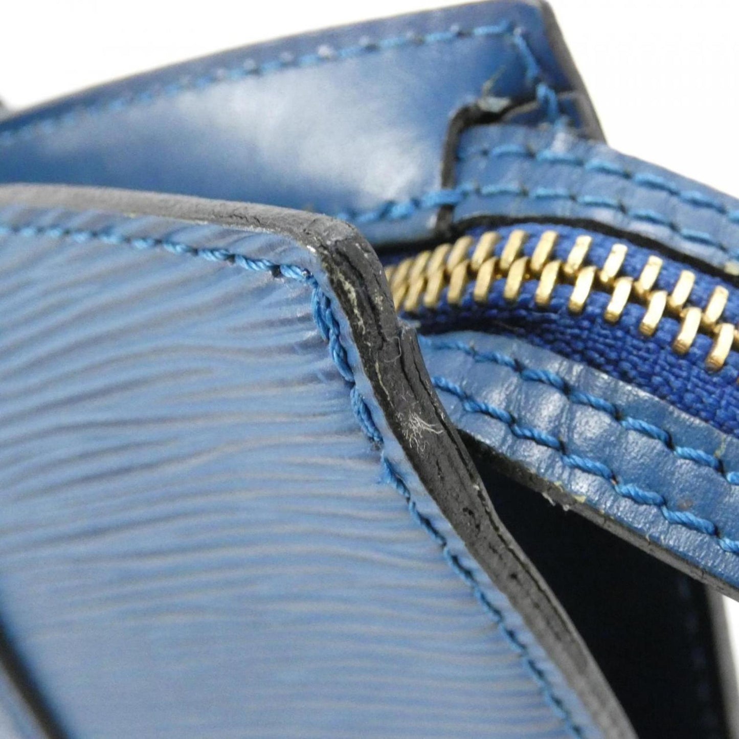 Louis Vuitton Saint Jacques, Blue, Leather, shoulder