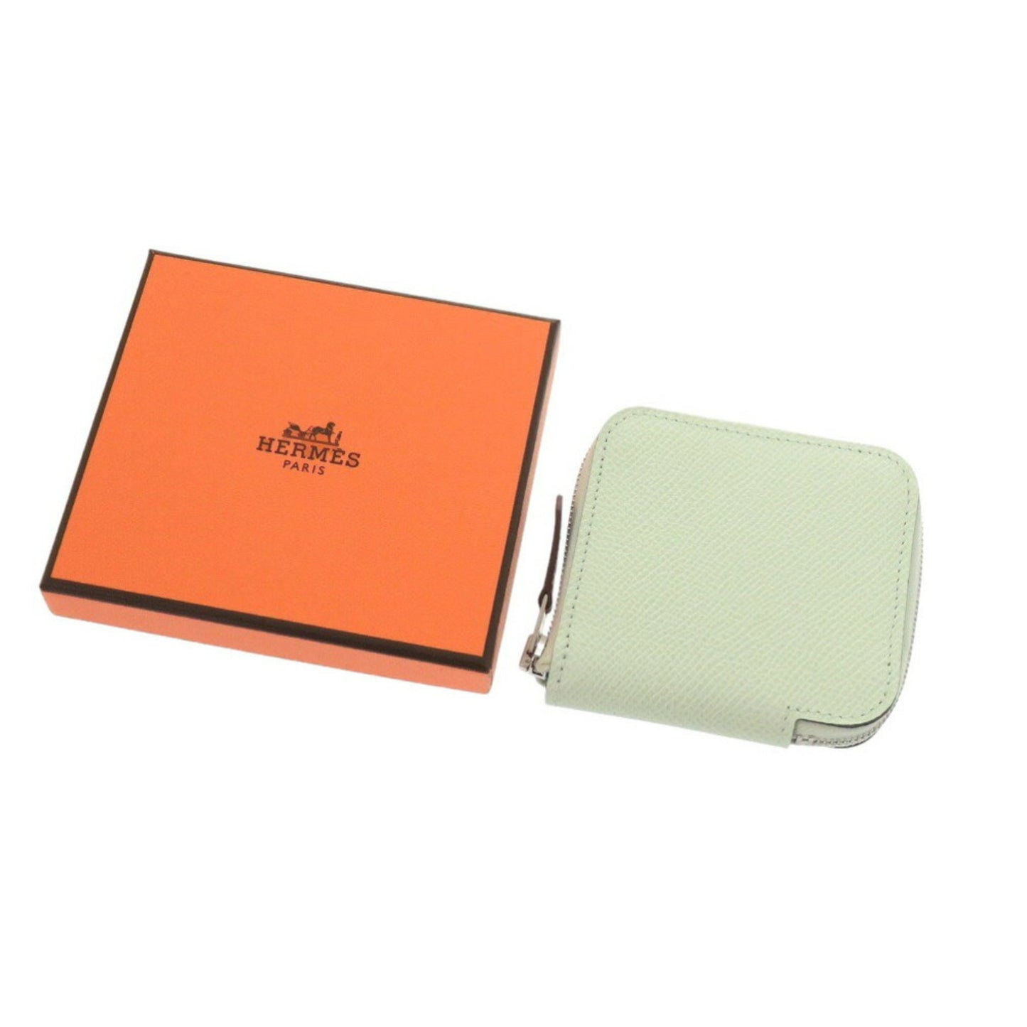Hermès Silk'In, Green, Leather, wallet