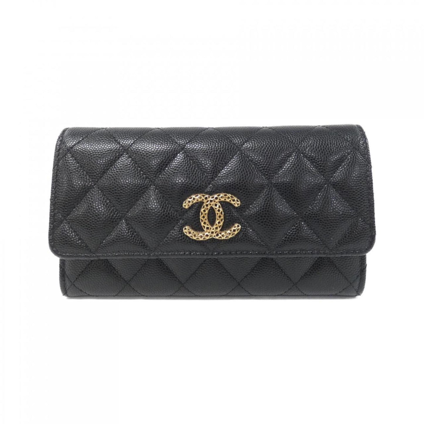 Chanel, Black, Leather, wallet
