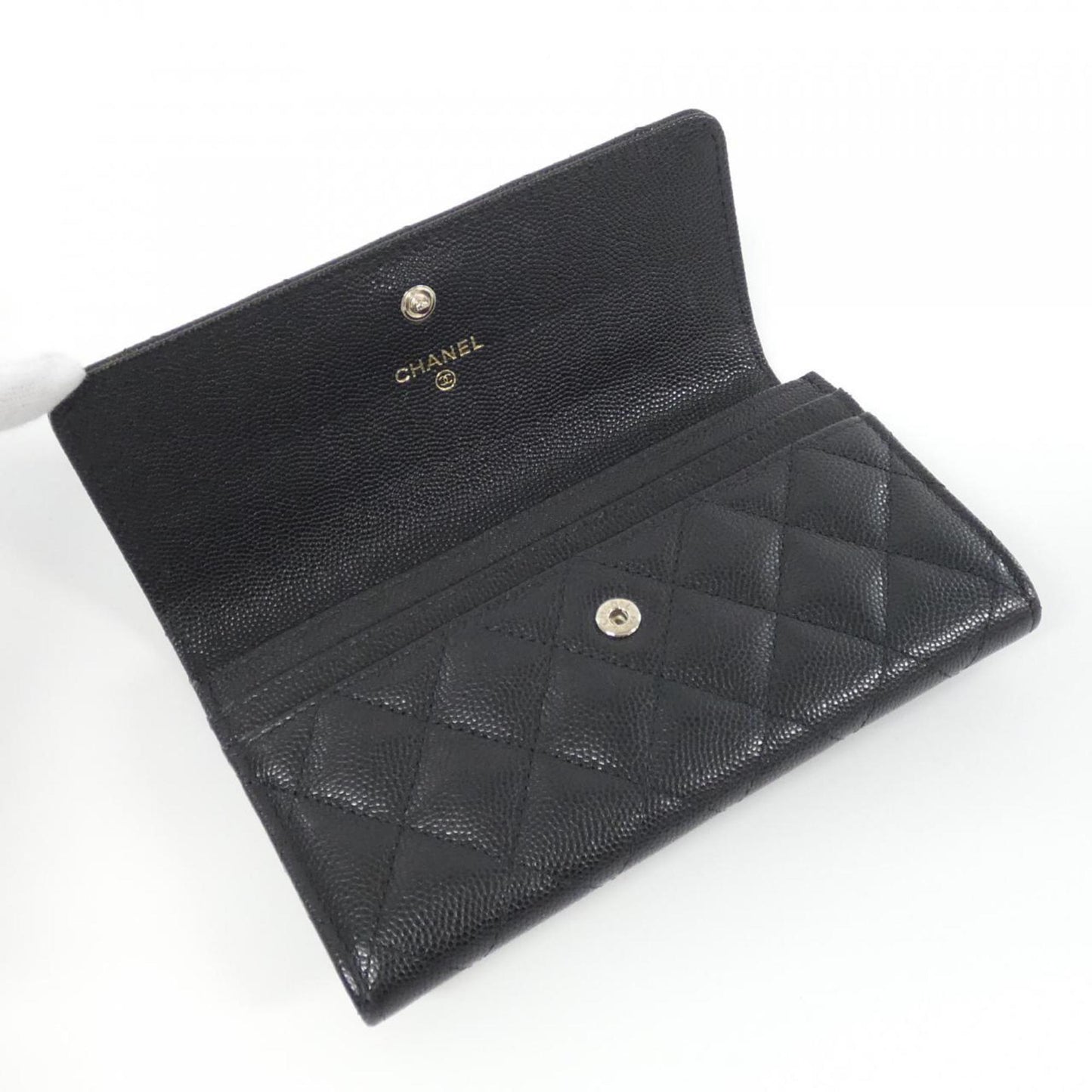 Chanel, Black, Leather, wallet