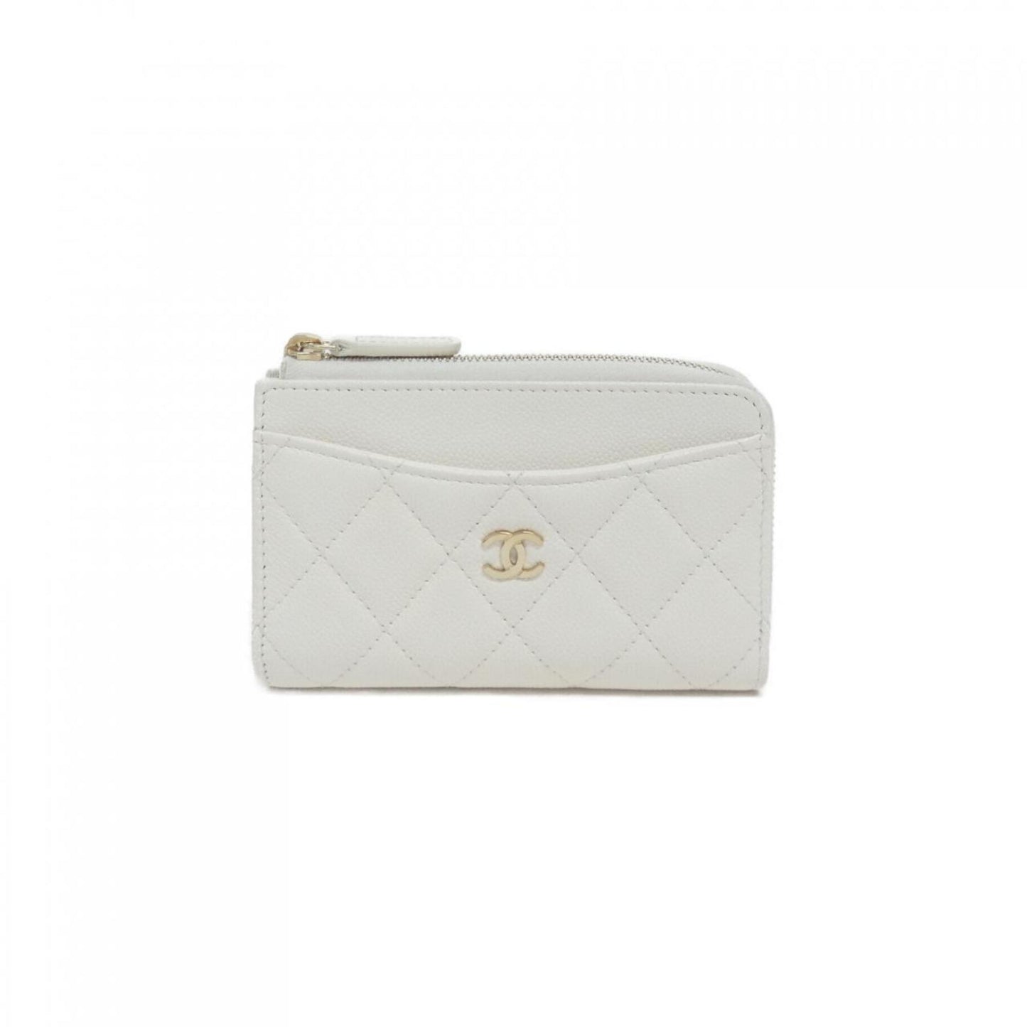 Chanel Porte carte, White, Leather, wallet