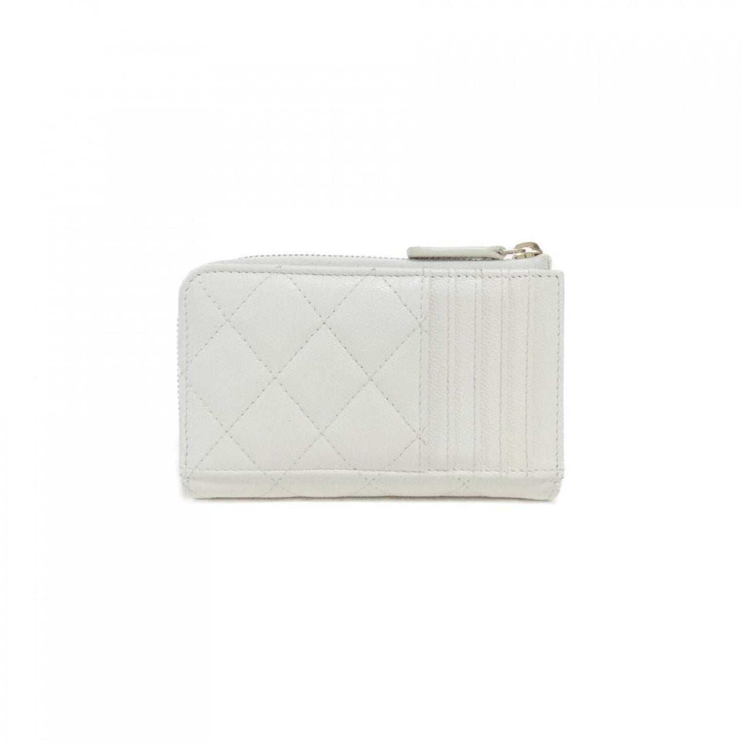 Chanel Porte carte, White, Leather, wallet