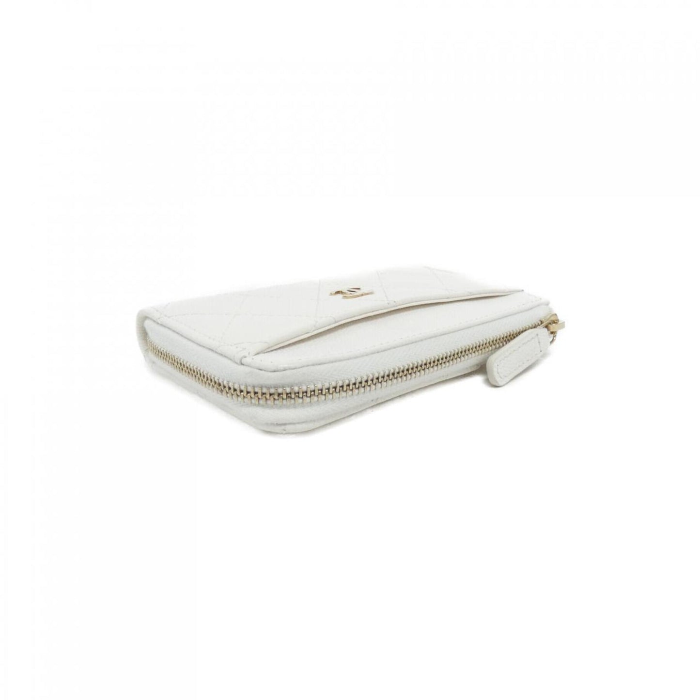 Chanel Porte carte, White, Leather, wallet