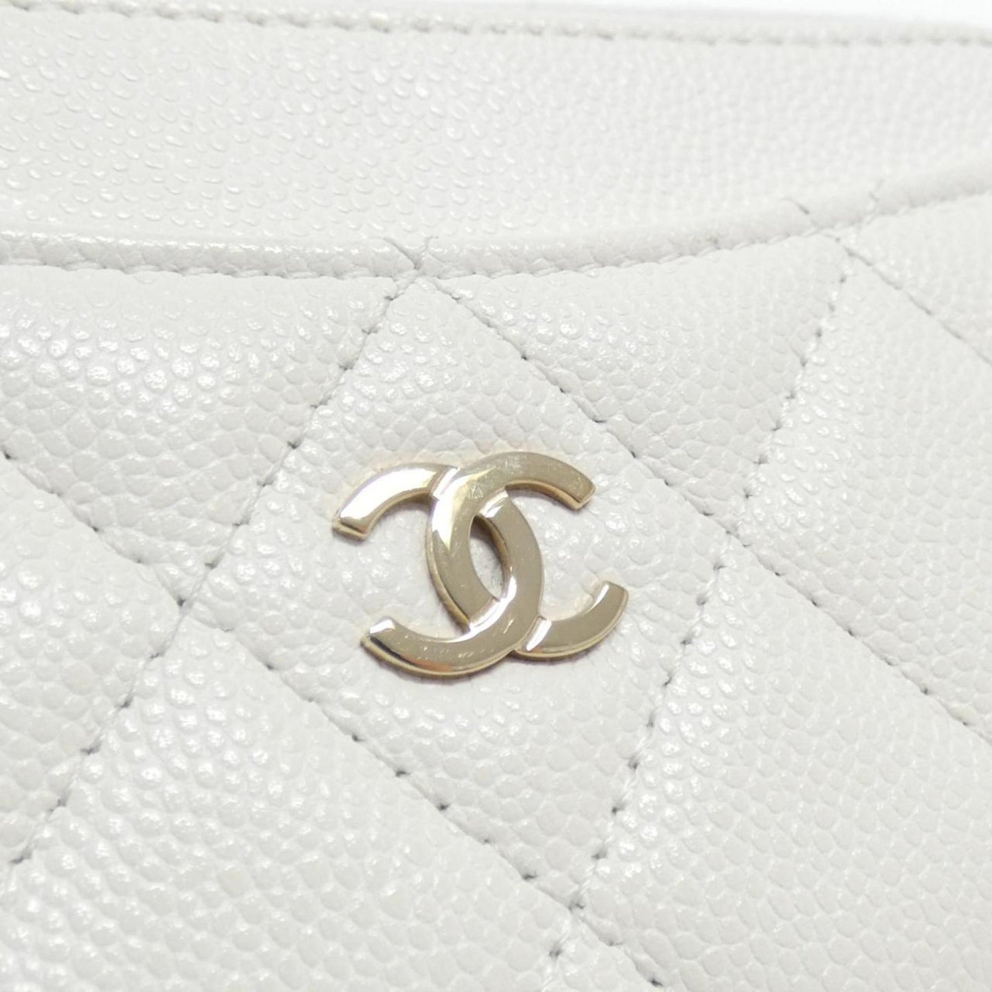 Chanel Porte carte, White, Leather, wallet