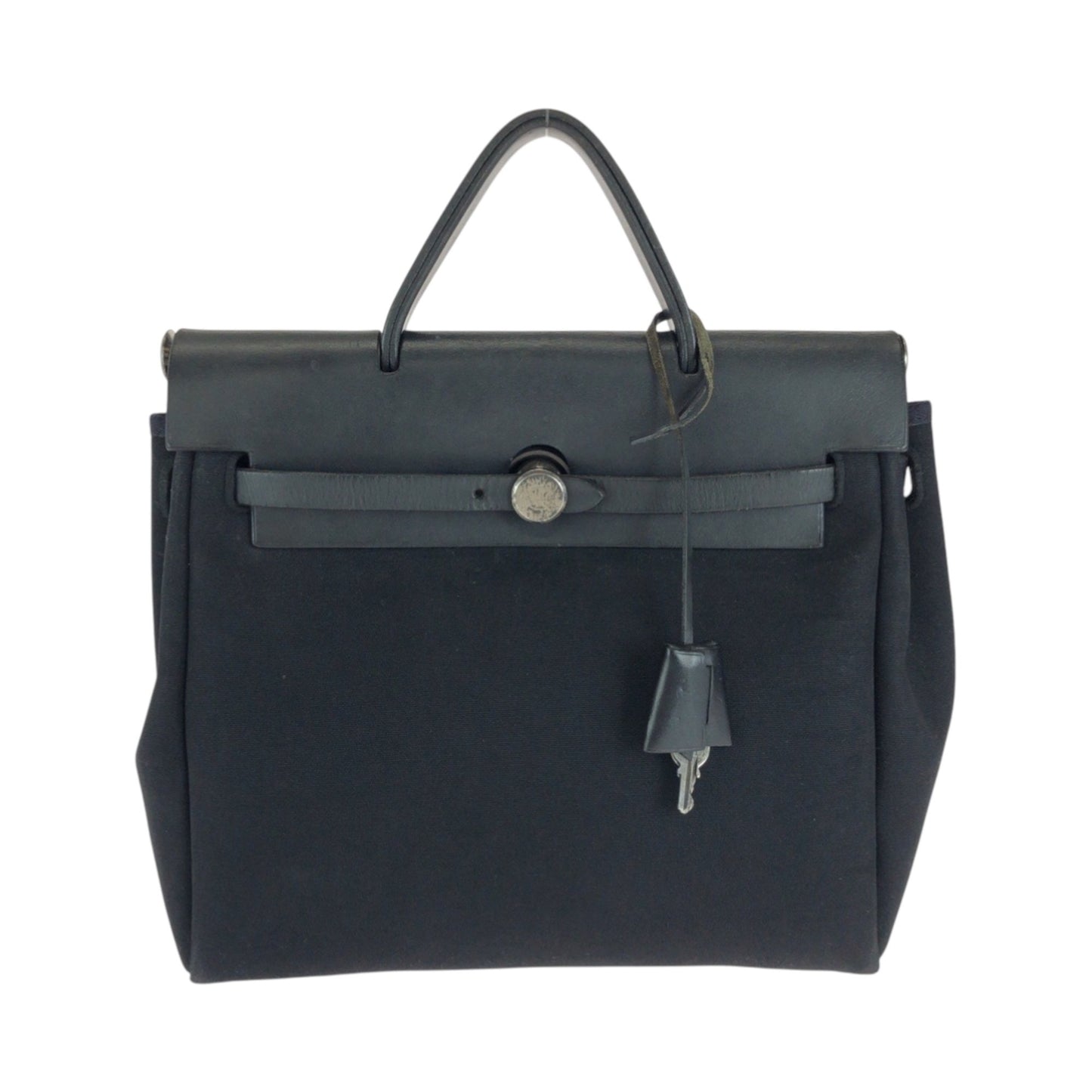 Hermès Herbag, Black, Canvas, backpack