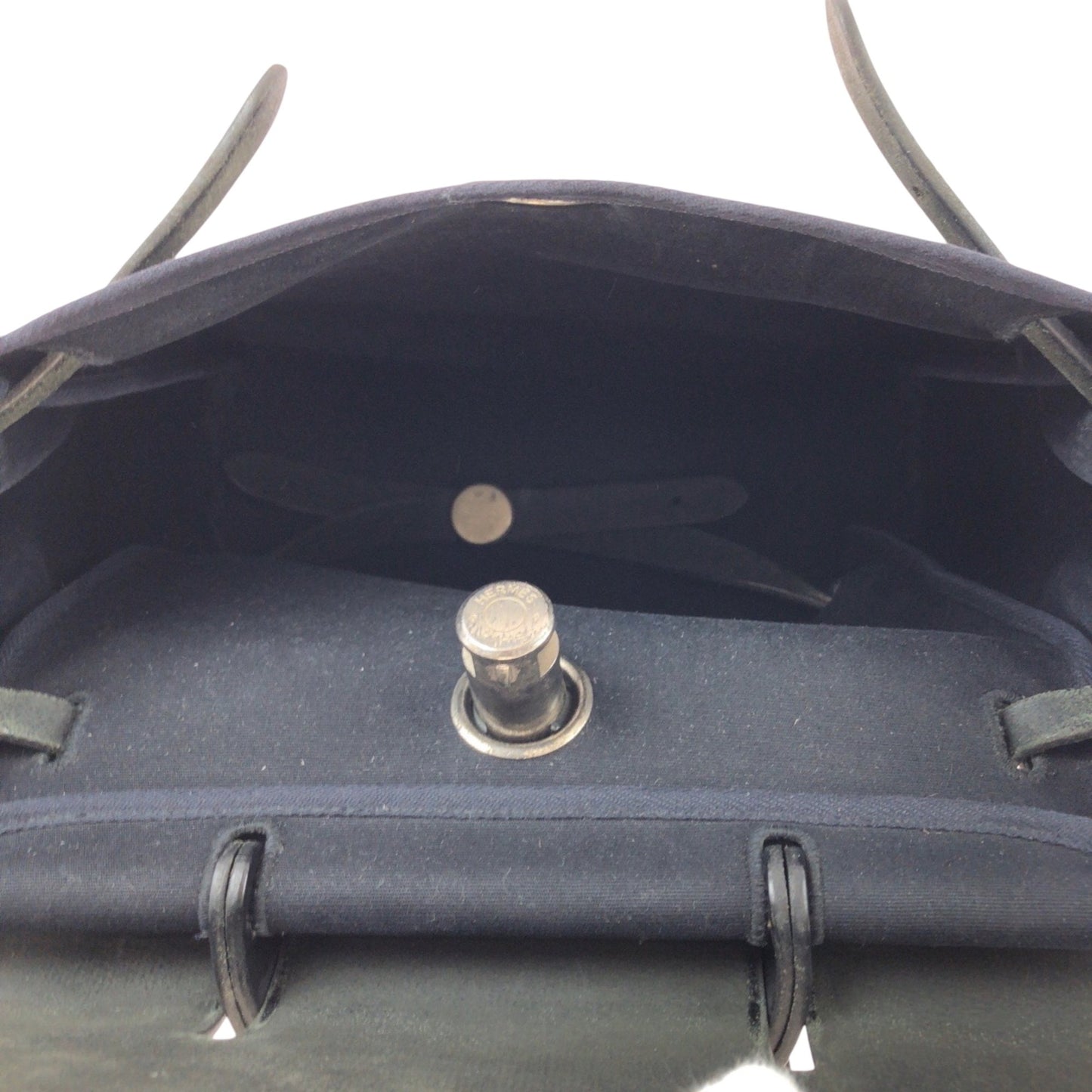 Hermès Herbag, Black, Canvas, backpack