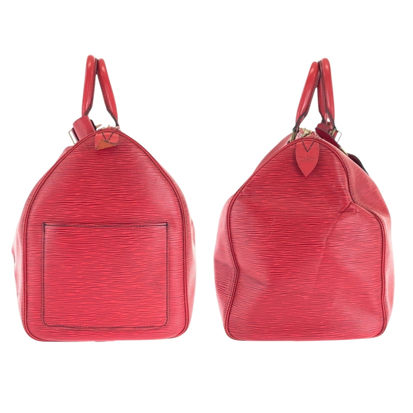 Louis Vuitton Keepall 45, Red, Leather, travel
