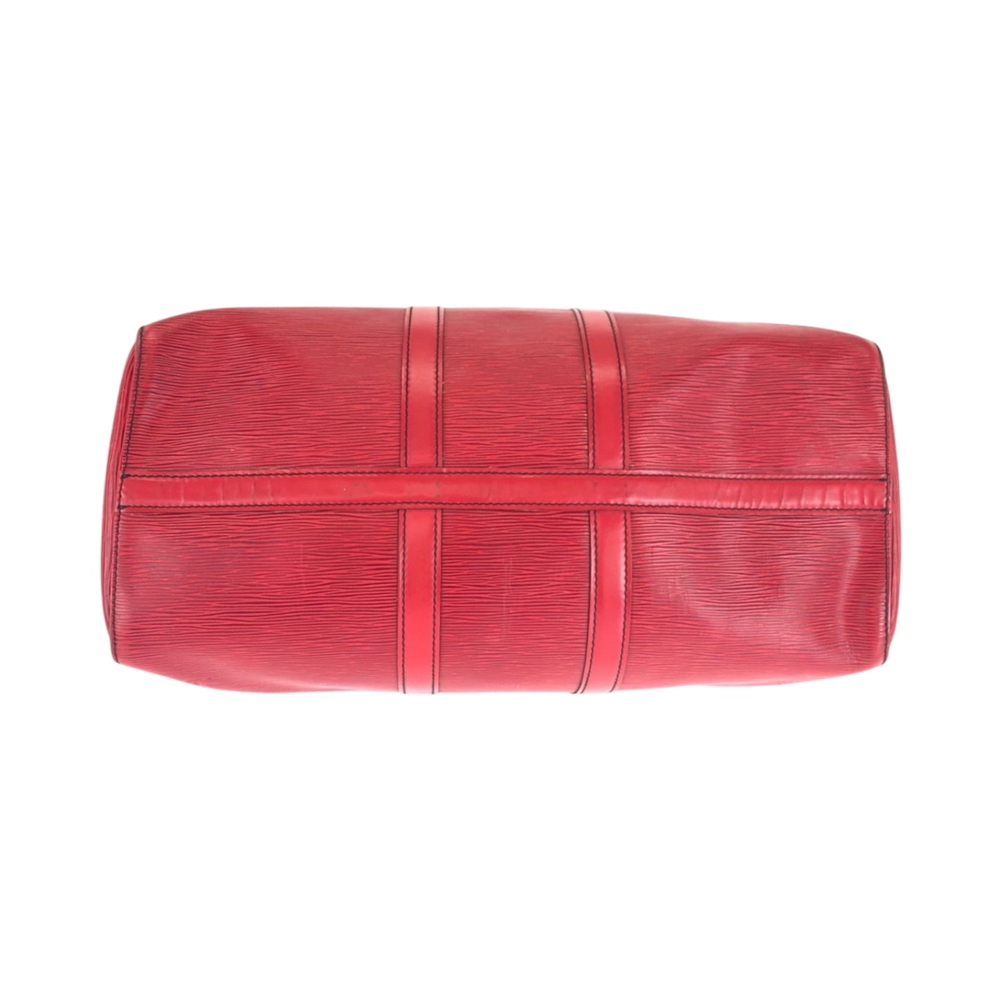 Louis Vuitton Keepall 45, Red, Leather, travel
