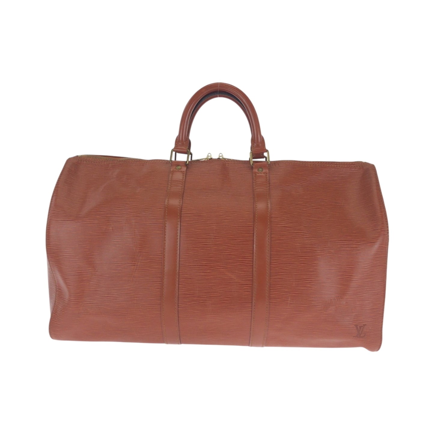 Louis Vuitton Keepall 50, Brown, Leather, handbag