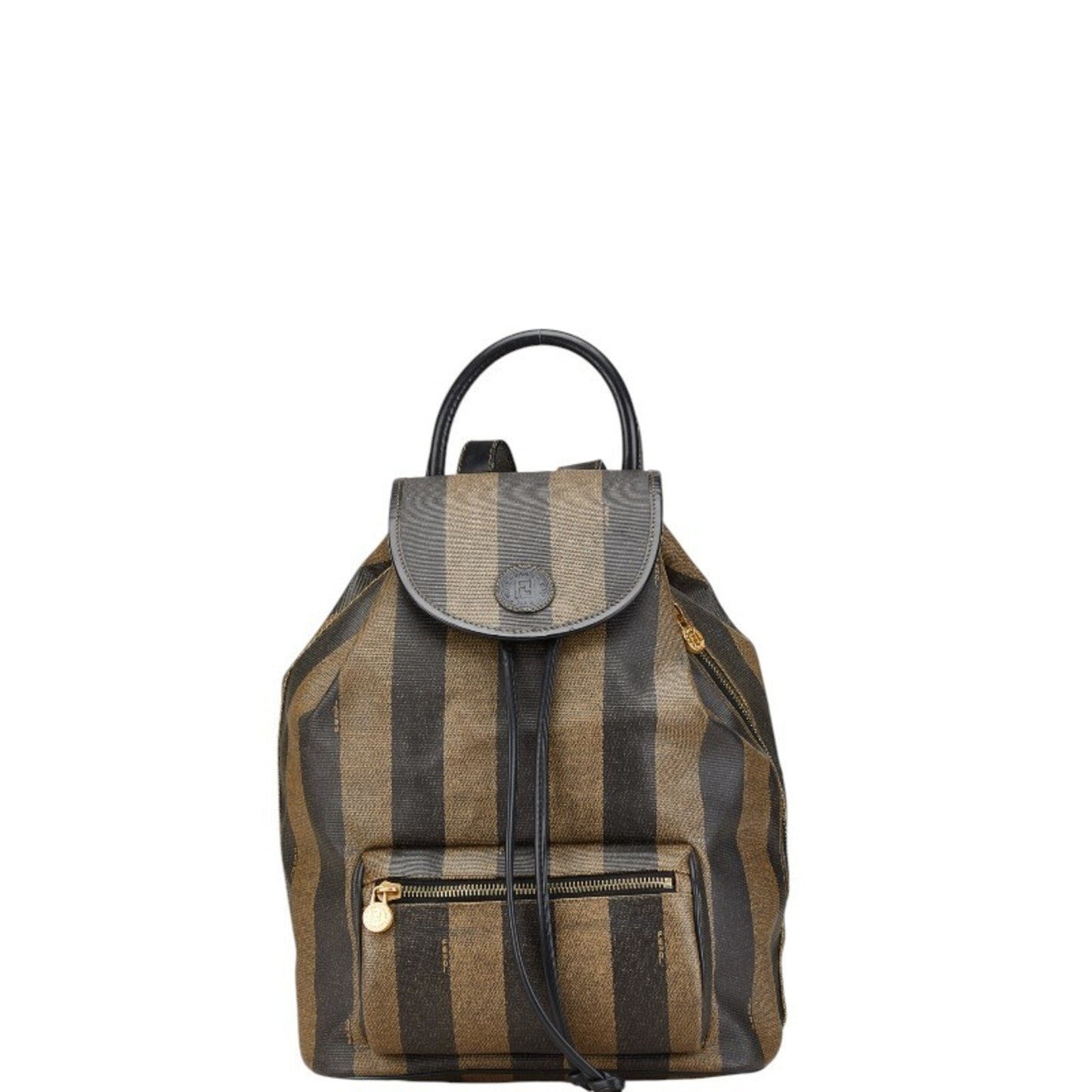Fendi Pequin, Brown, Canvas, backpack