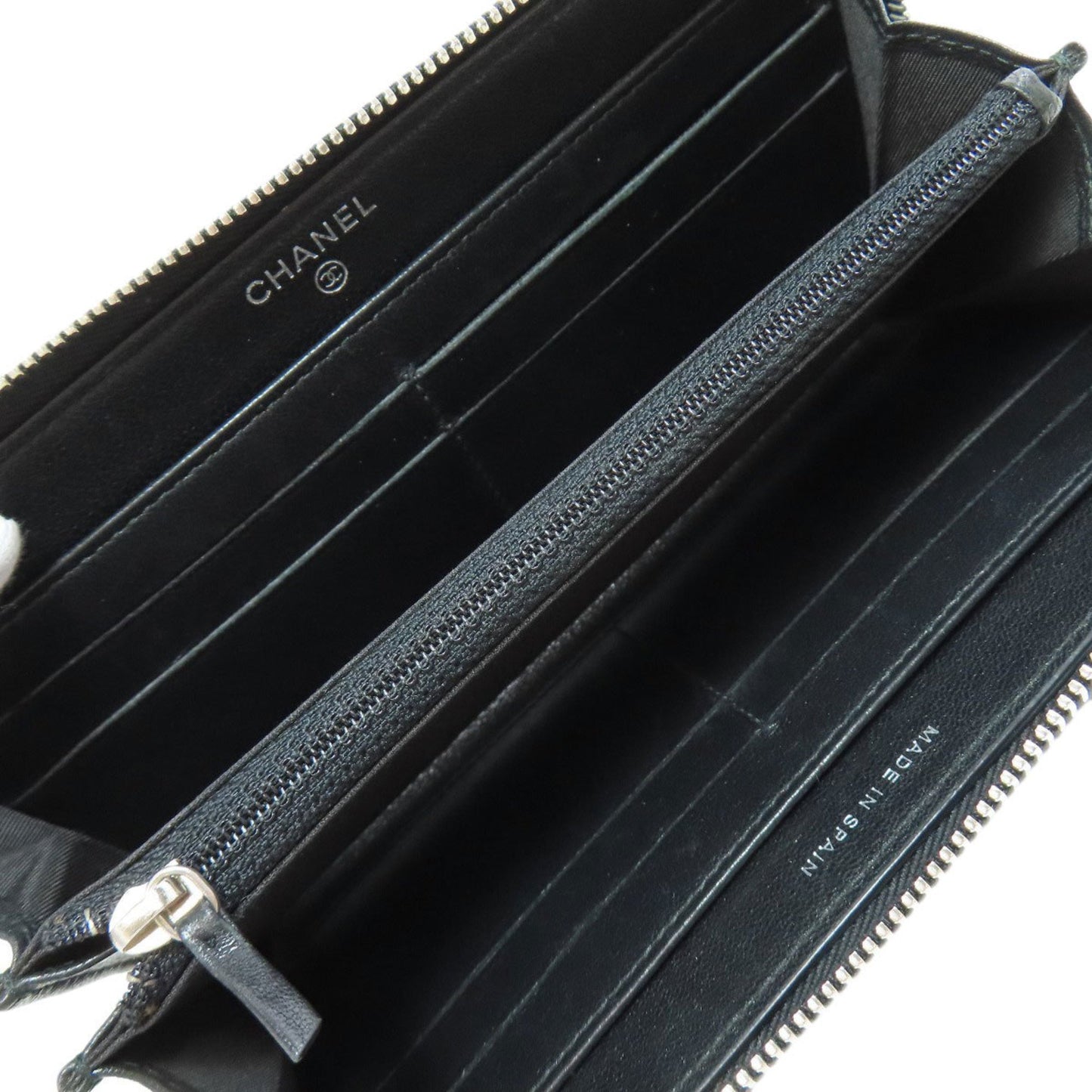 Chanel Mademoiselle, Black, Leather, wallet