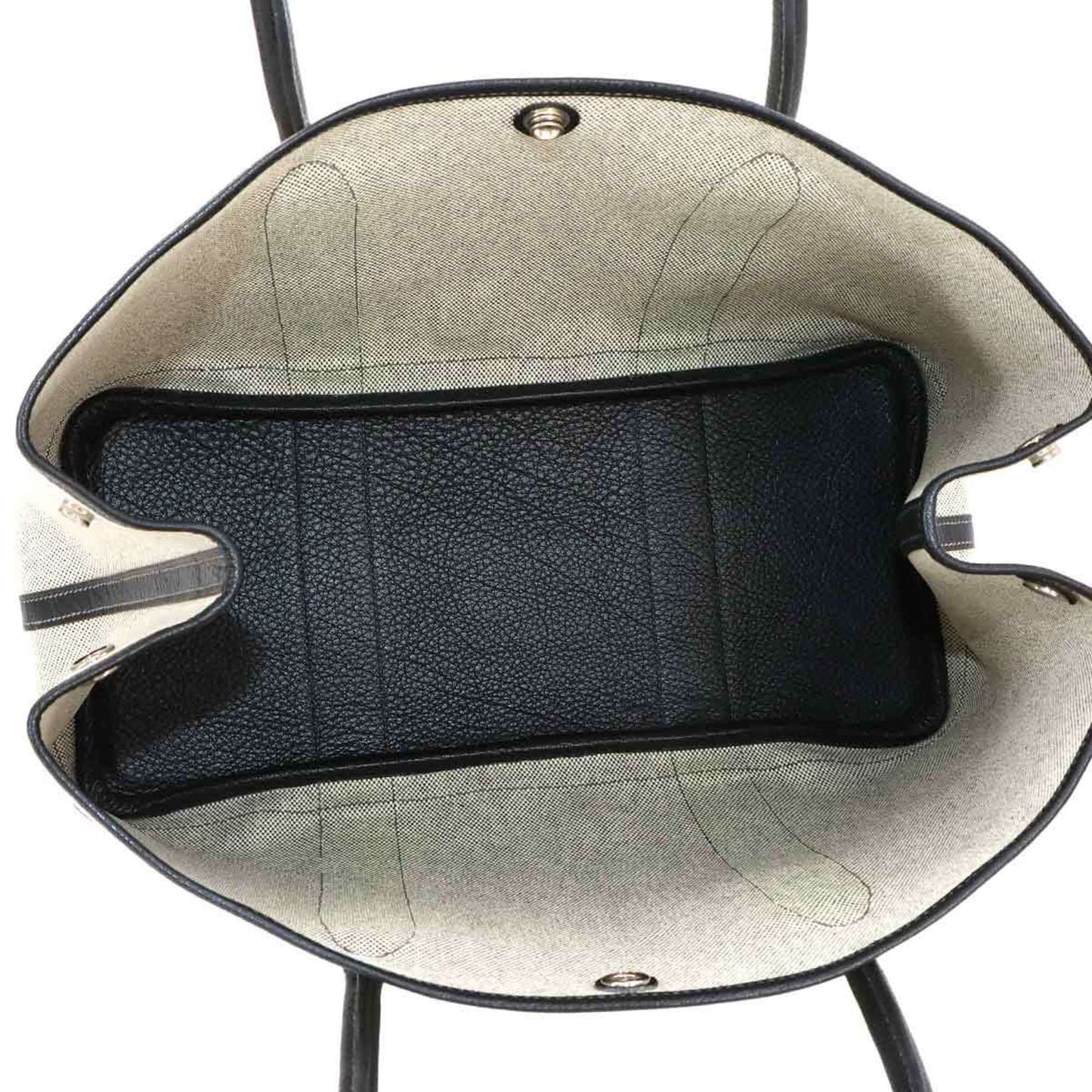 Hermès Garden Party, Grey, Canvas, tote