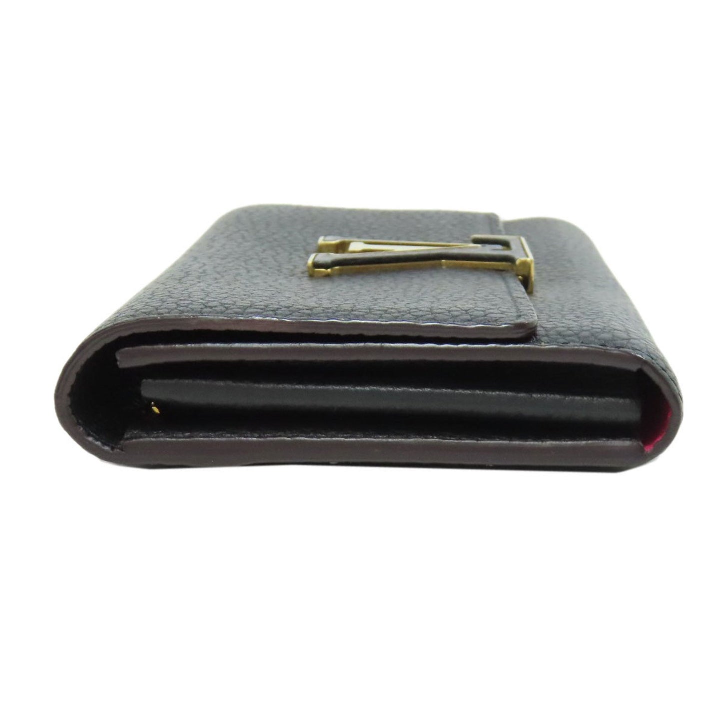 Louis Vuitton Capucines, Black, Leather, wallet