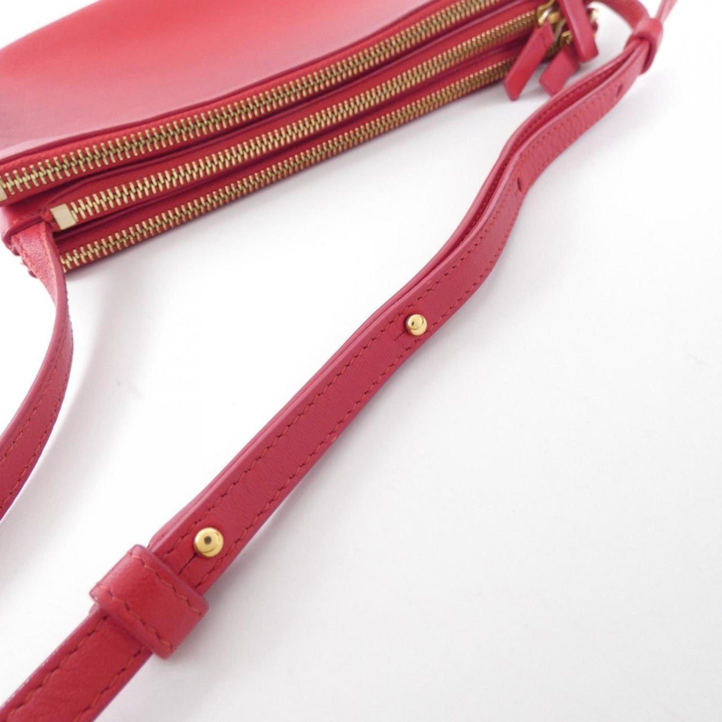 Céline Trio, Red, Leather, shoulder