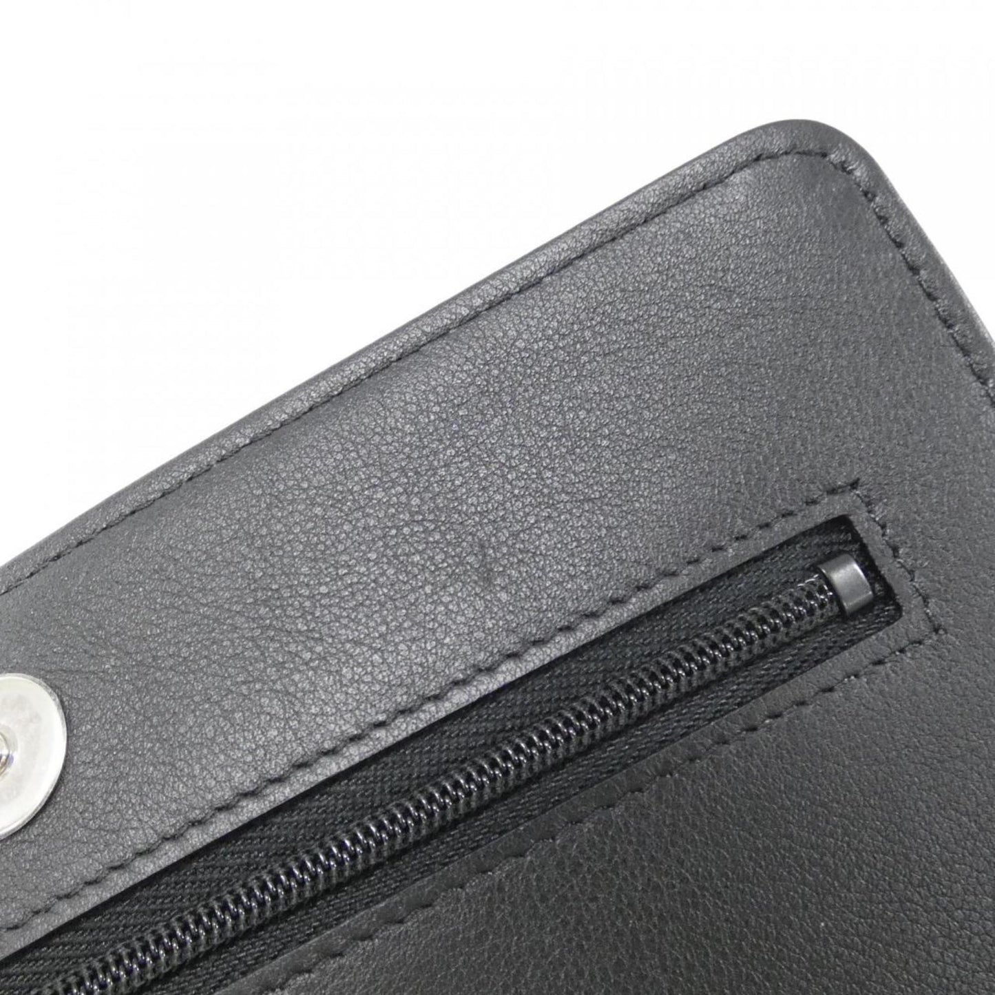 Chanel Wallet On Chain, Black, Leather, wallet