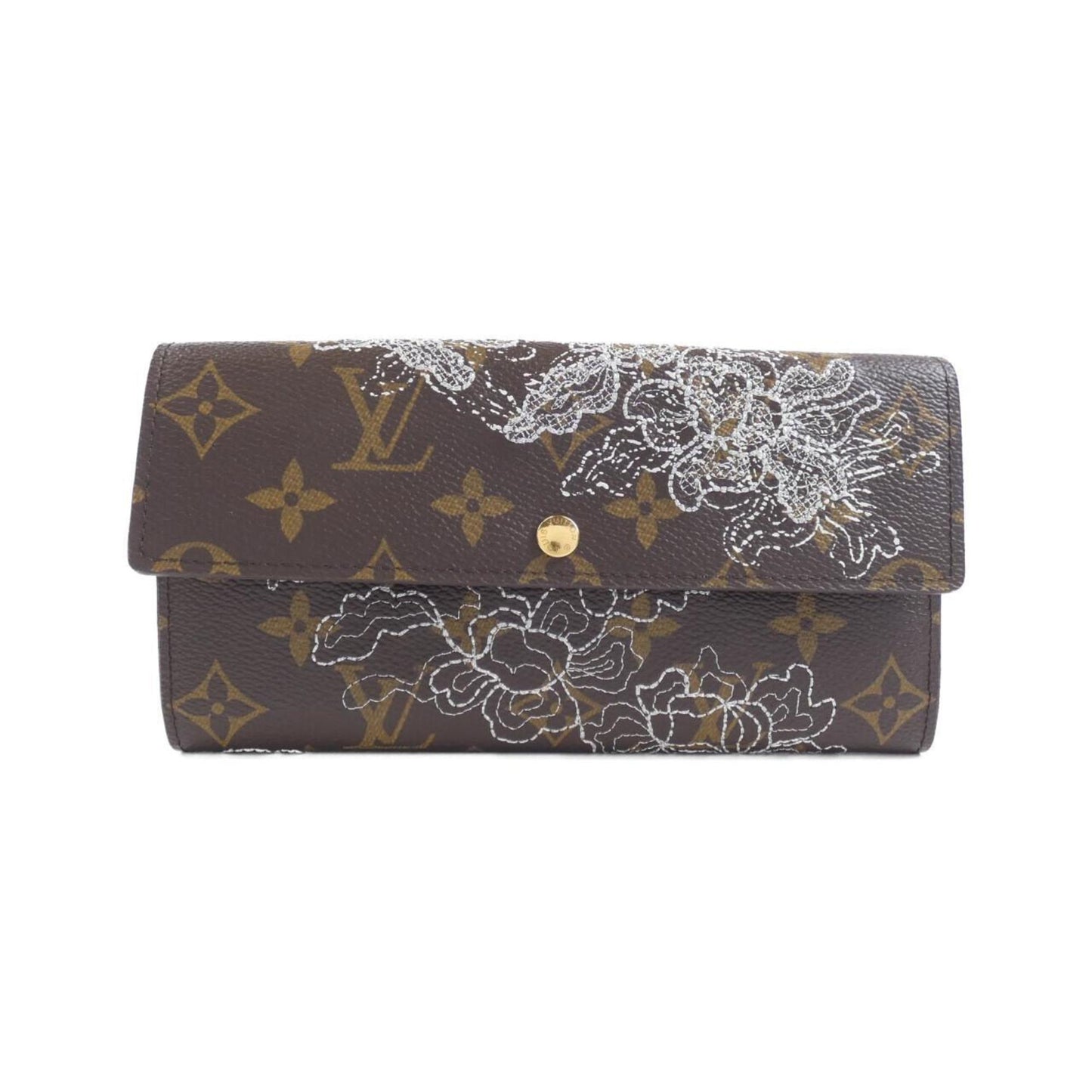 Louis Vuitton Sarah, Brown, Canvas, wallet