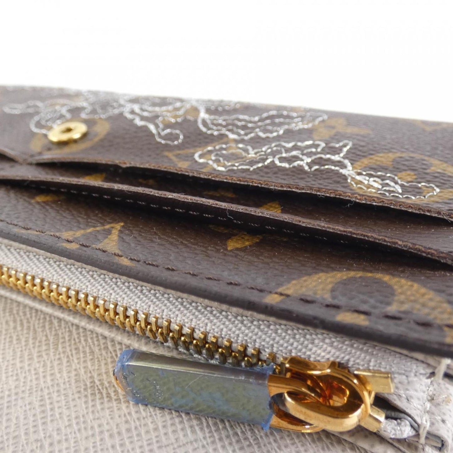 Louis Vuitton Sarah, Brown, Canvas, wallet