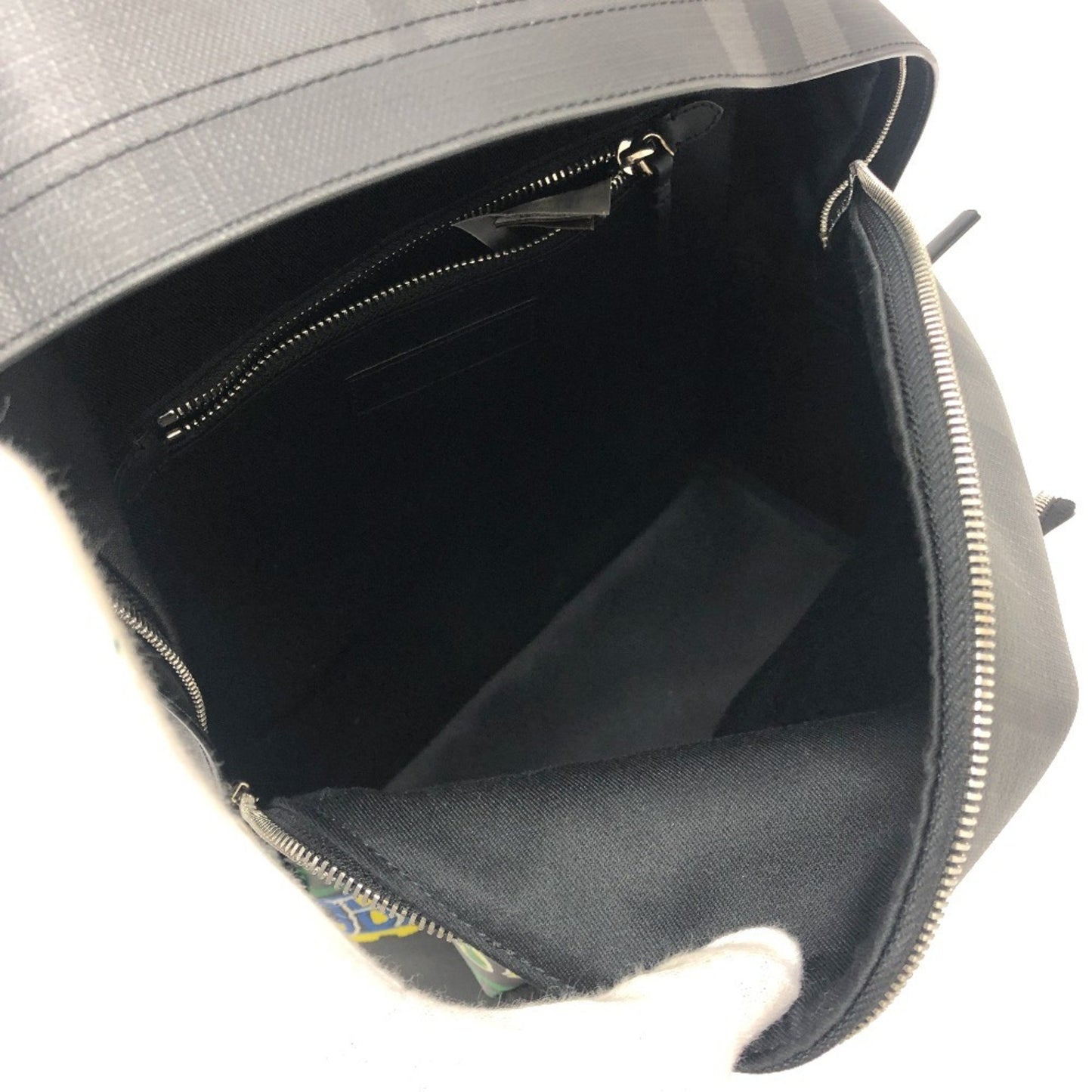 Burberry Logo, Grey, Canvas, backpack