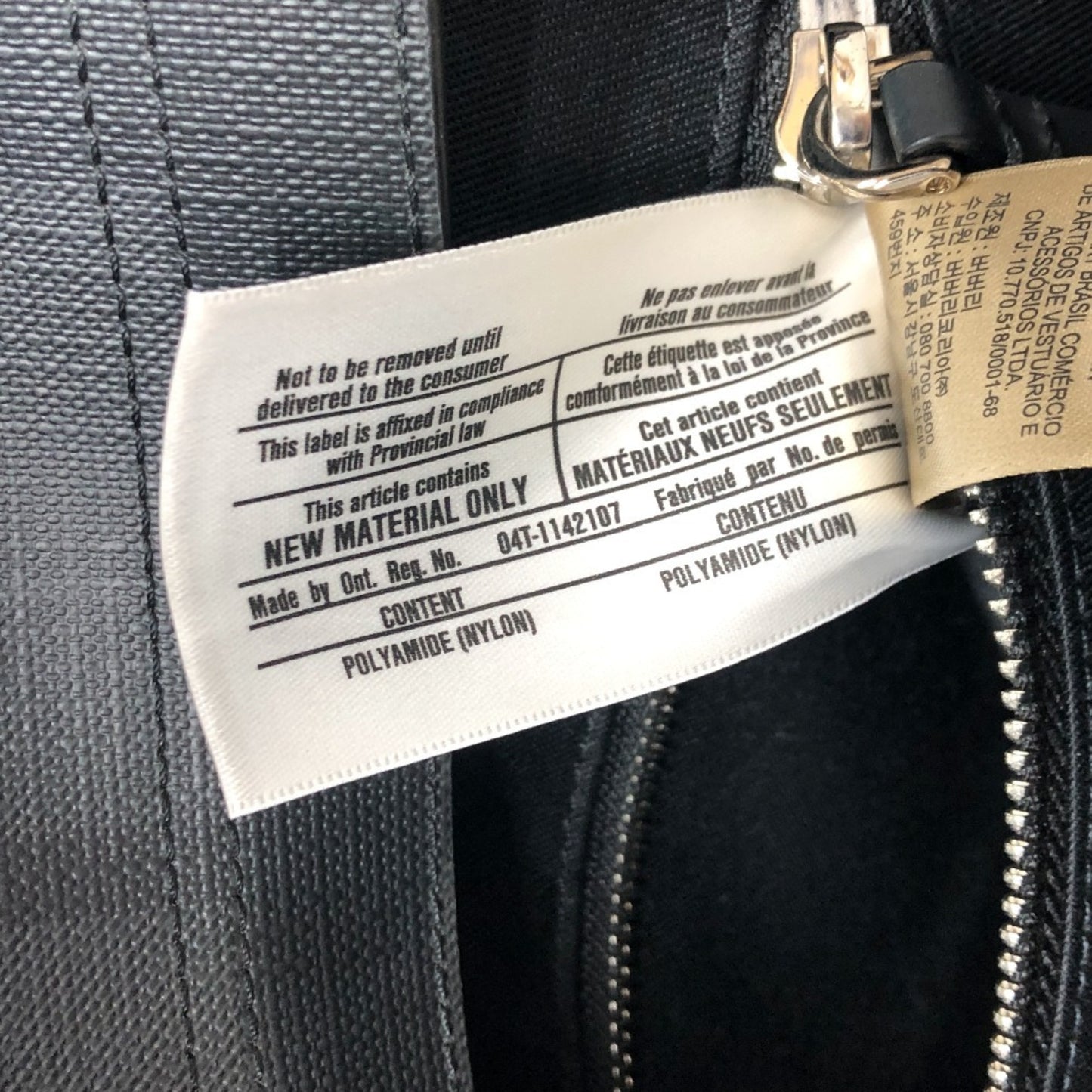 Burberry Logo, Grey, Canvas, backpack