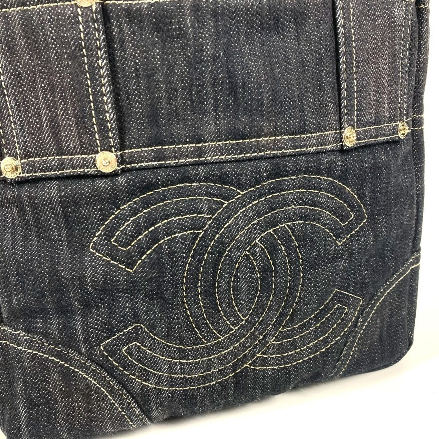 Chanel Petite Shopping Tote, Blue, Denim - Jeans, handbag