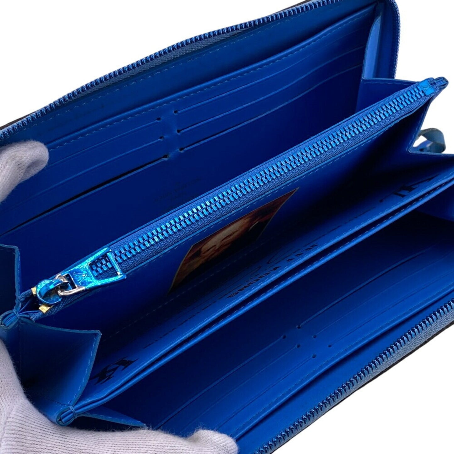 Louis Vuitton Zippy wallet, Blue, Leather, wallet